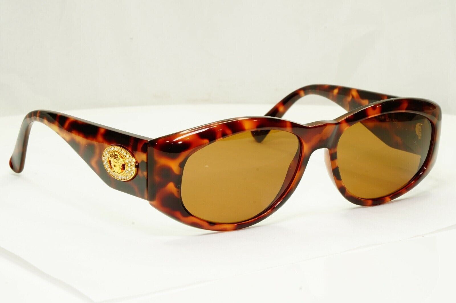 Gianni Versace 1996 Vintage Gold Medusa Biggie Sunglasses MOD 4V4/H COL 869