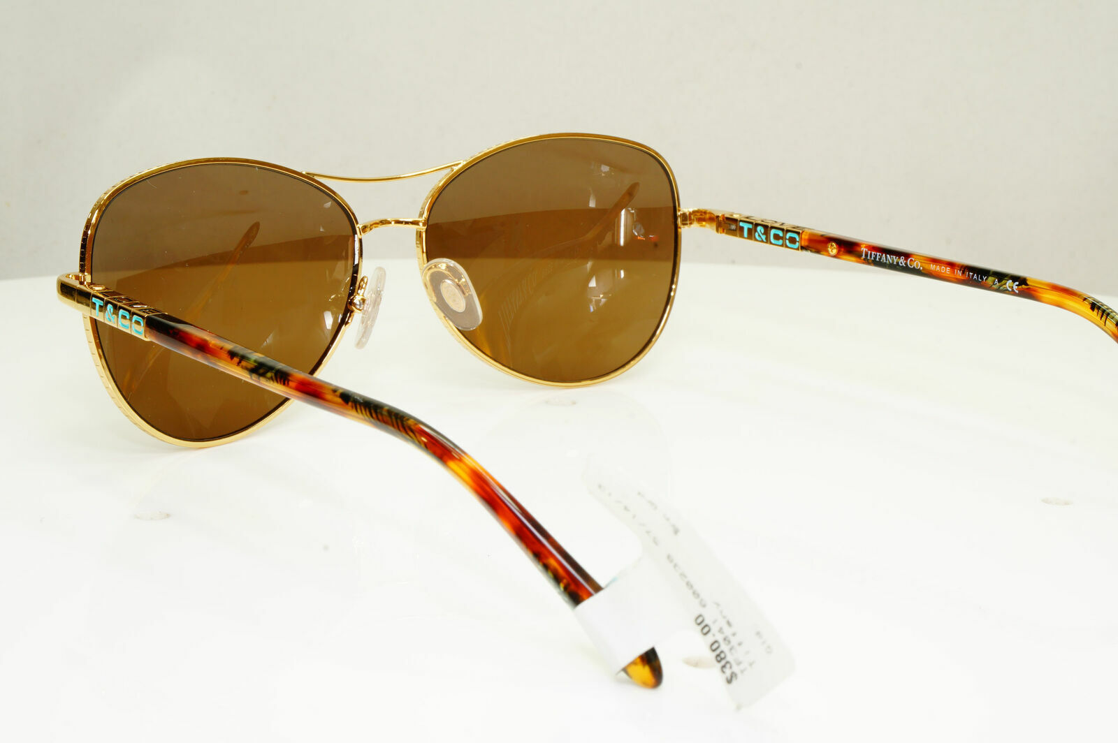 Tiffany & Co Gold Brown Sunglasses Metal Pilot Womens TF 3041 Love 3002/3B 30205