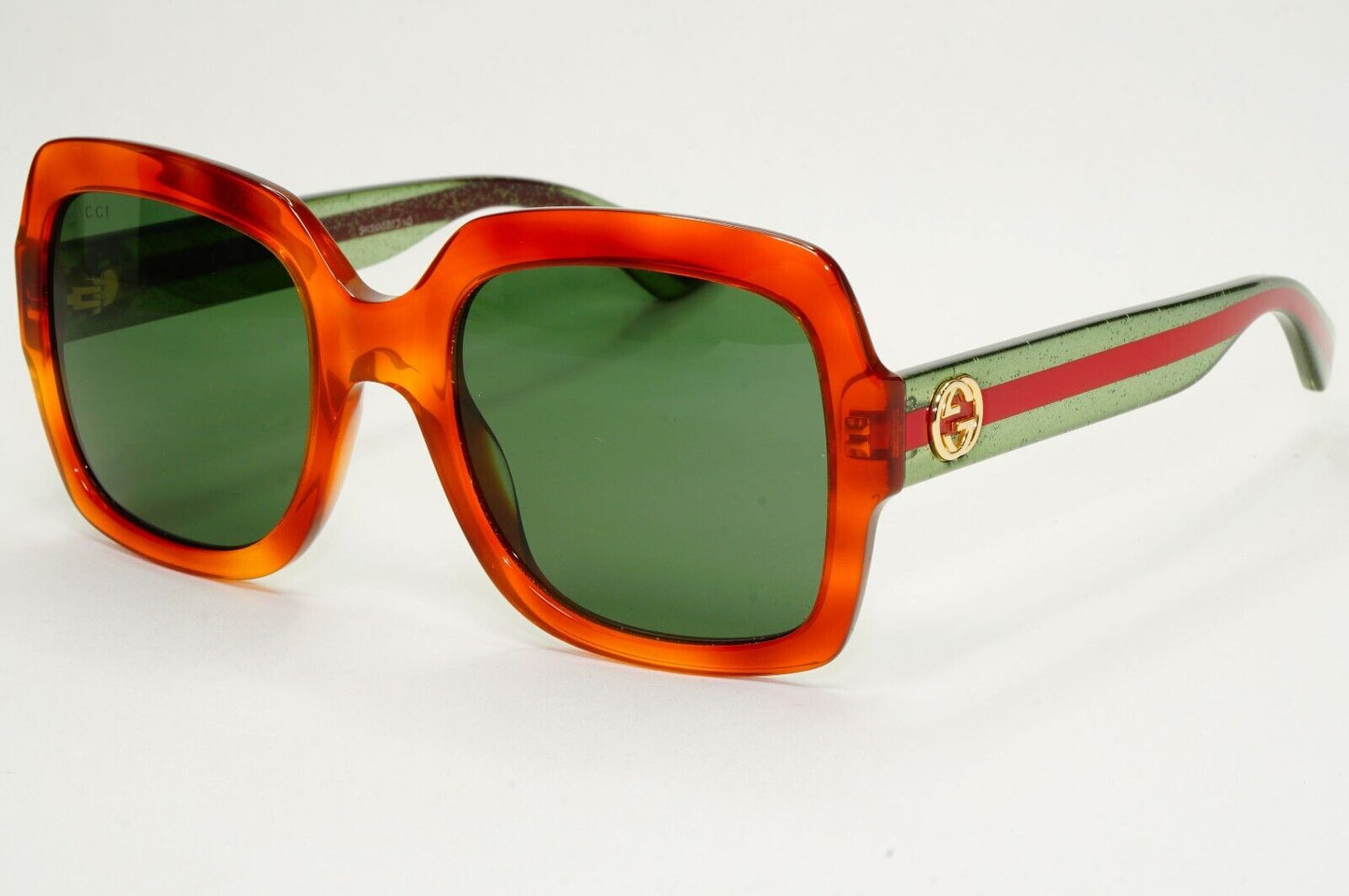 Gucci Sunglasses 2017 Brown Transparent Green Square GG0036S 003 54mm 050824