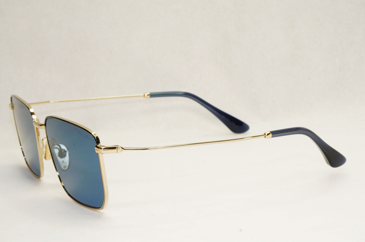 Prada Sunglasses Blue Gold Square Pilot Metal Navigator PR52YS SPR 52Y 02W-04P