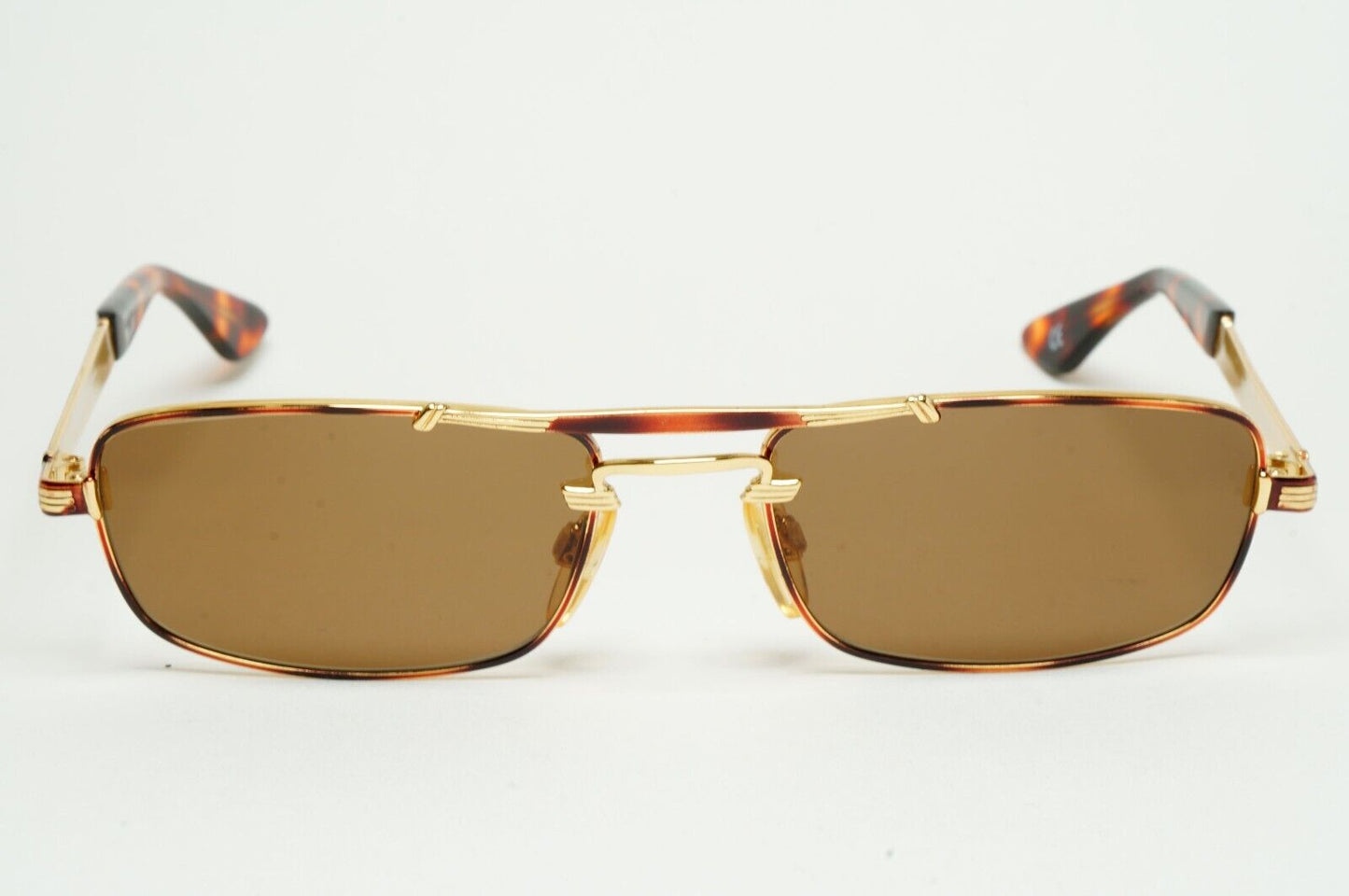Versus Sunglasses 1996 by Gianni Versace Vintage Rectangle Brown MOD F06 COL 34M