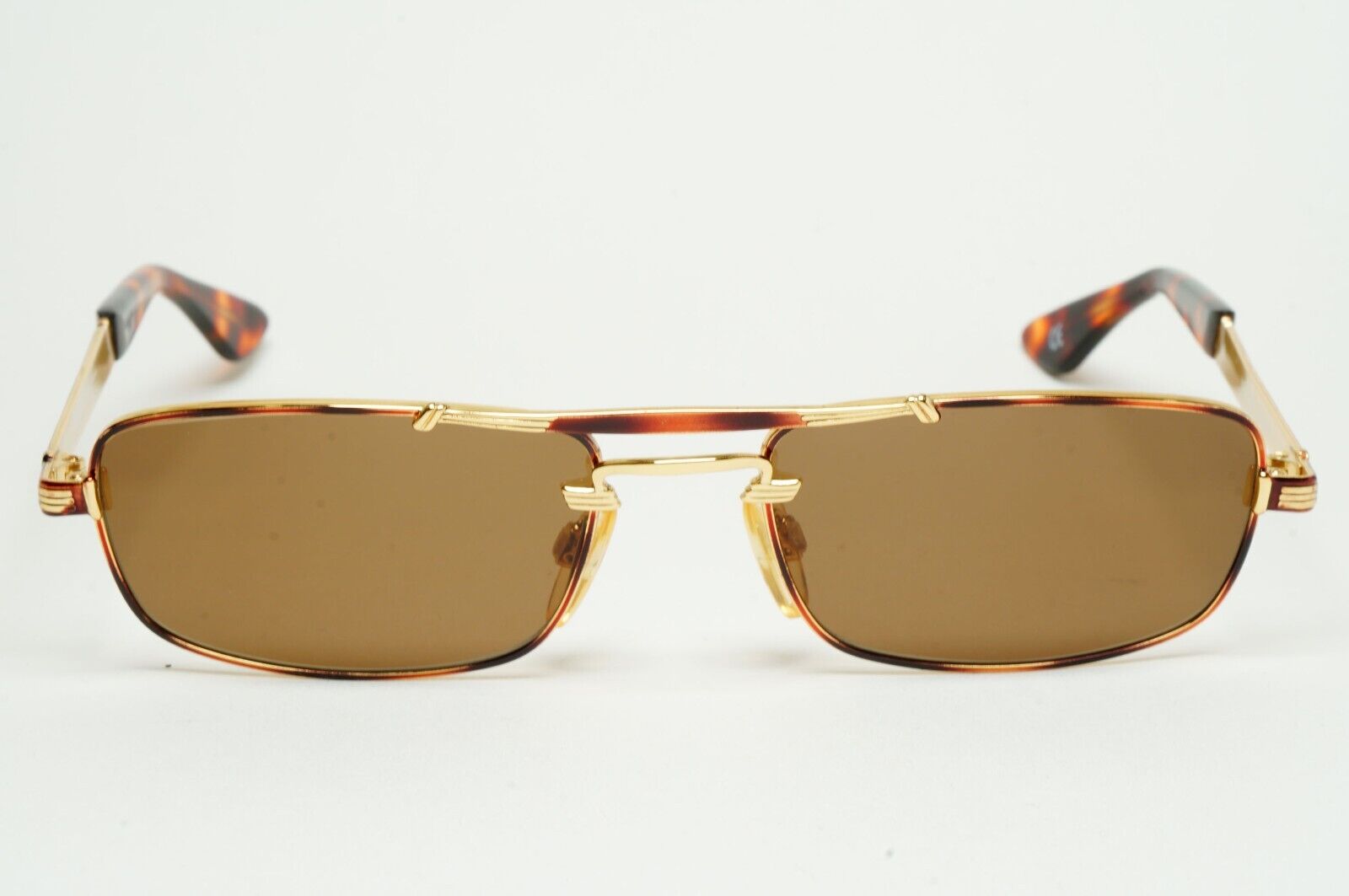 Versus Sunglasses 1996 by Gianni Versace Vintage Rectangle Brown MOD F06 COL 34M
