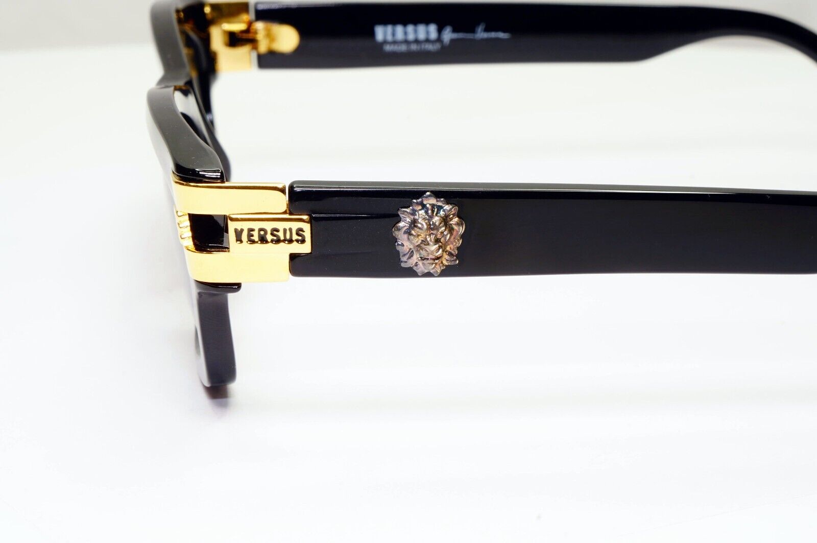 Versus by Gianni Versace 1996 Sunglasses Gold Silver Lion Black MOD E29 COL G52