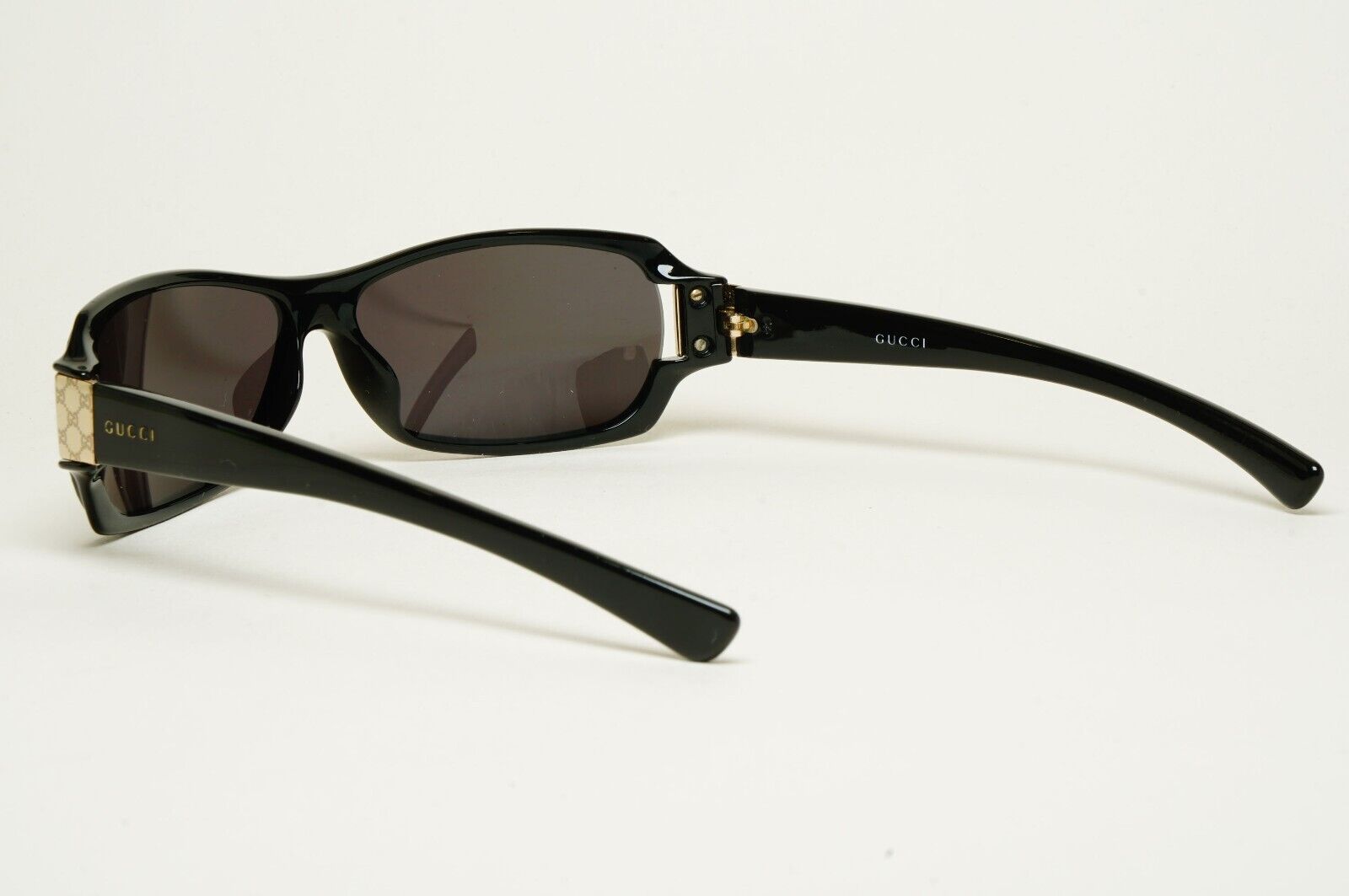 Gucci Sunglasses 1998 Vintage Black Gold Rectangle Unisex GG 2547/S PL4 180125