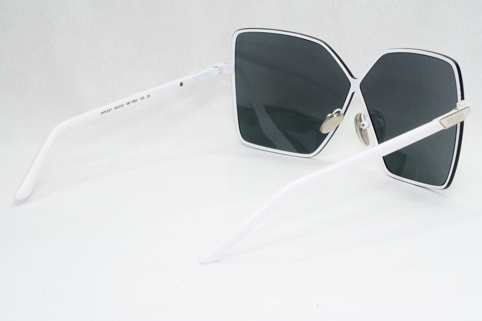 Prada Sunglasses White Oversized Square Black Grey PR50YS SPR 50Y 461-5S0
