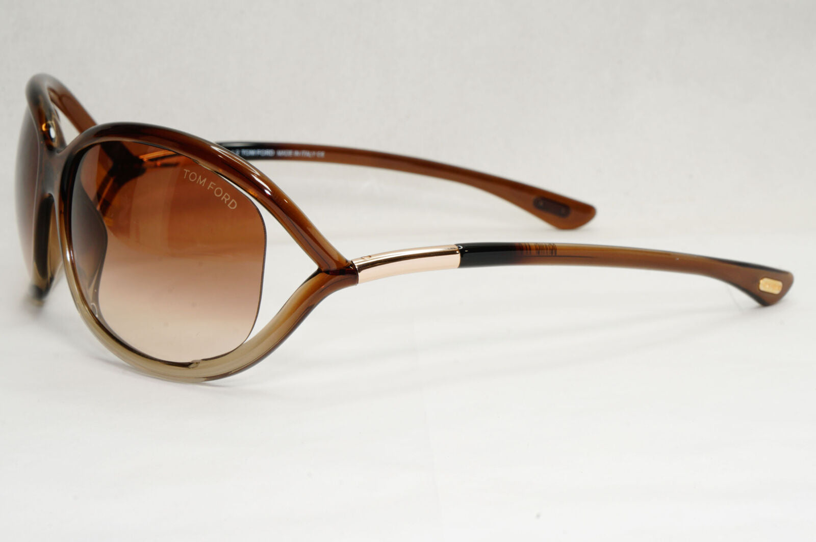 Tom Ford Sunglasses Jennifer Brown Gradient Shiny Gold Wrap FT0008 TF8 38F