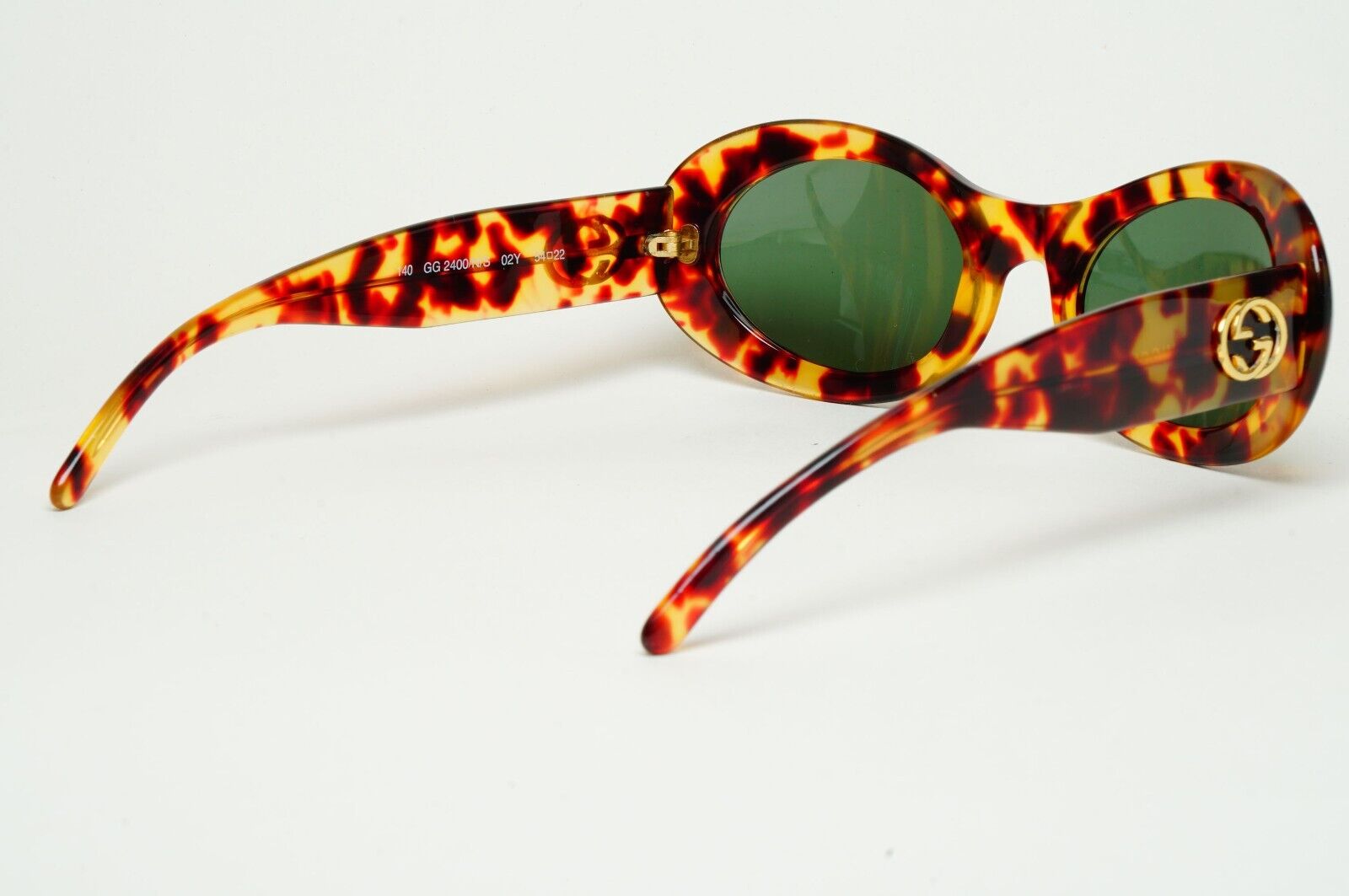 Gucci Sunglasses 1996 Vintage Brown Tortoise Oval GG 2400/N/S 54mm 02Y 280125