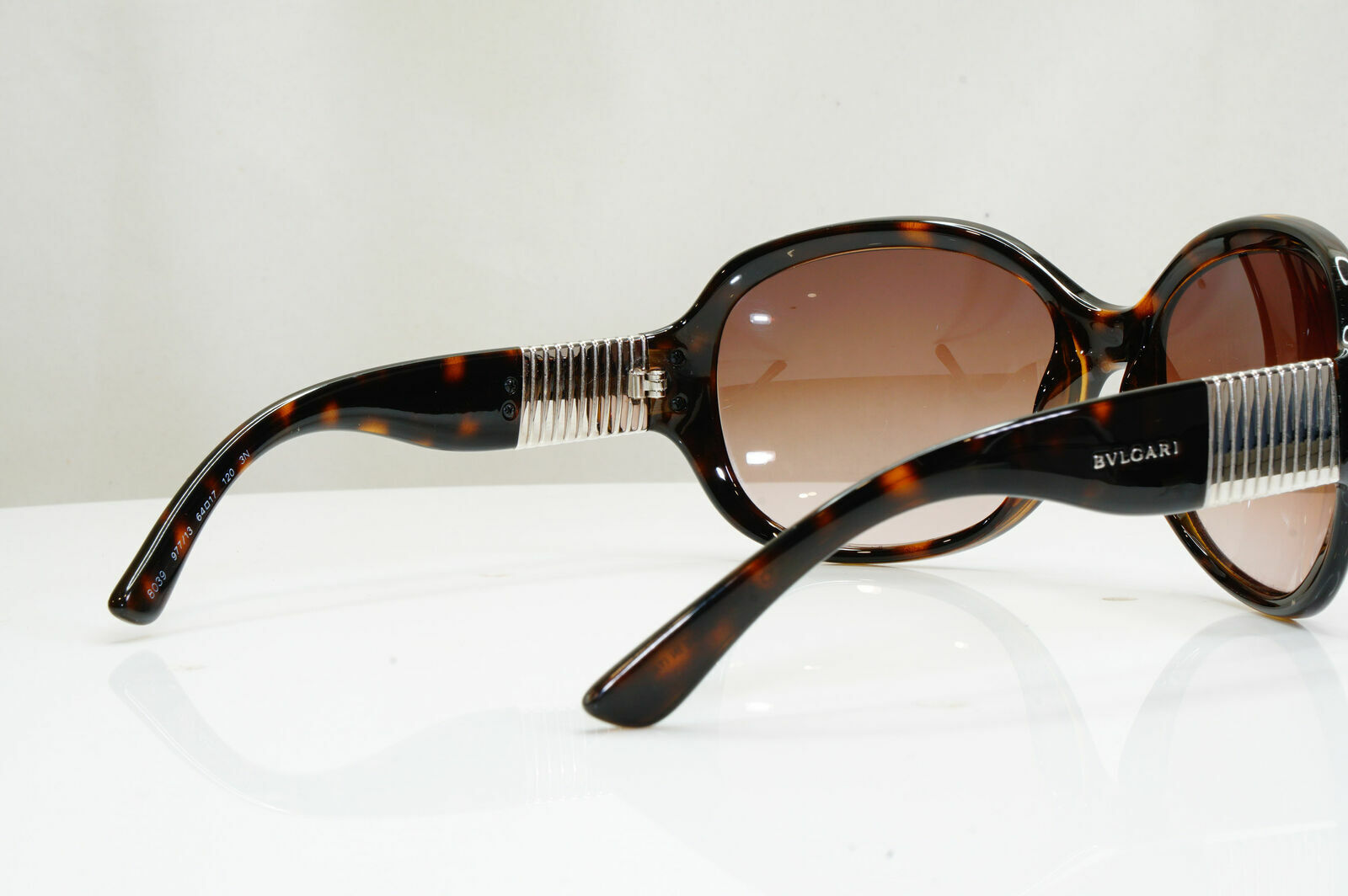 Authentic BVLGARI Boxed Vintage Sunglasses Brown Square HAVANA 8039 977/13 26624