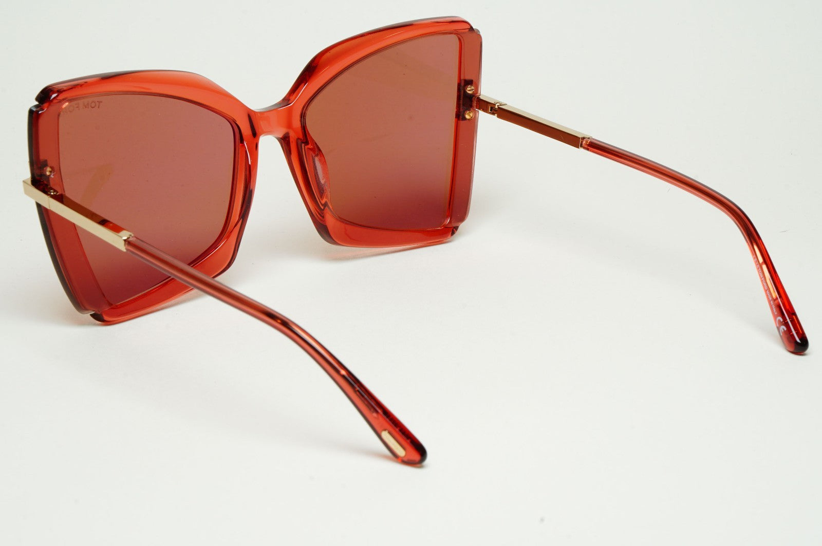 Tom Ford Sunglasses Gia Burgundy Transparent Brown Pink Square FT0766 TF 766 72Y