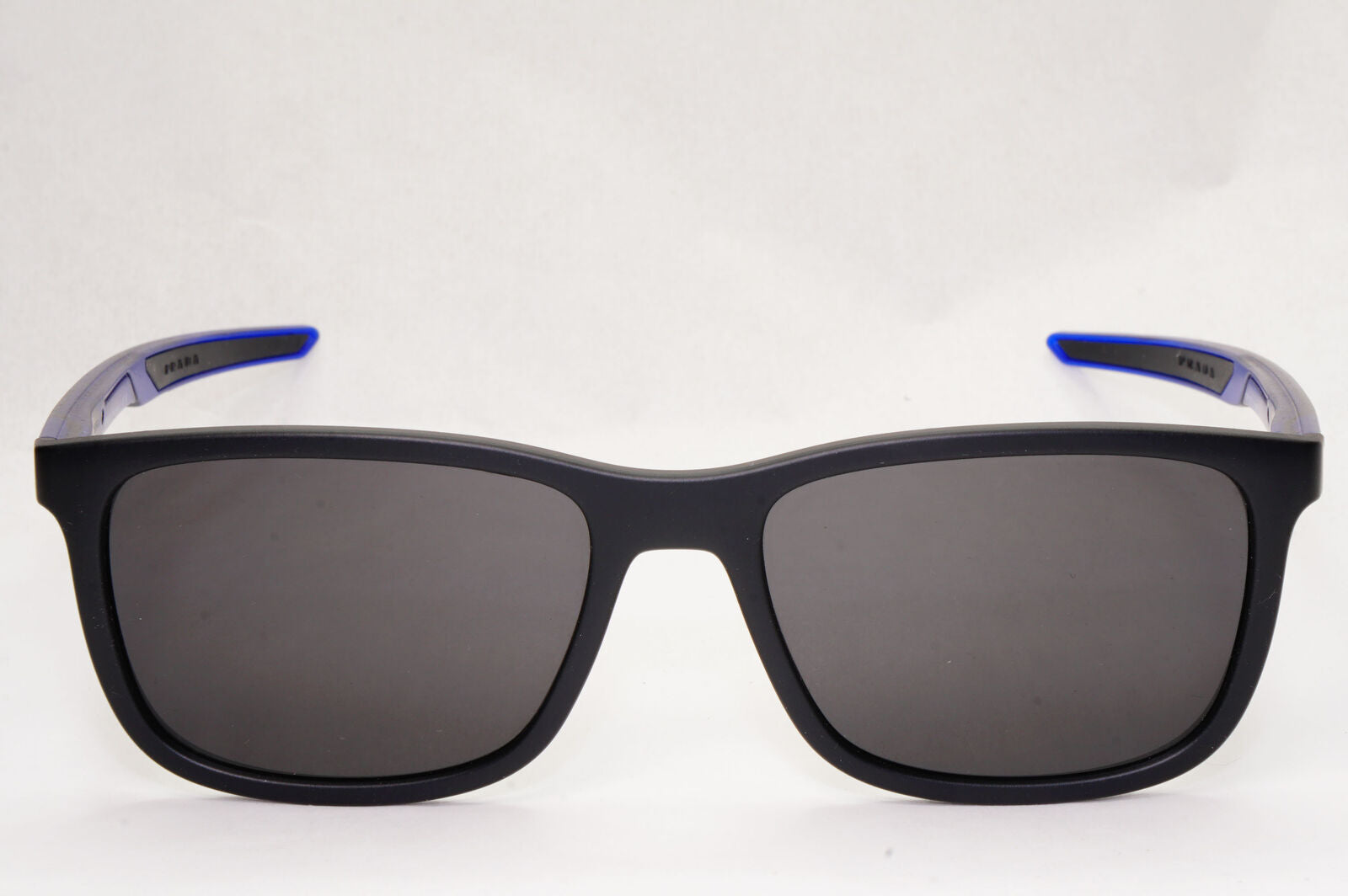 Prada Sunglasses Black Blue Square Red Stripe PS07OV VPS 07O 15C-1O1 54mm