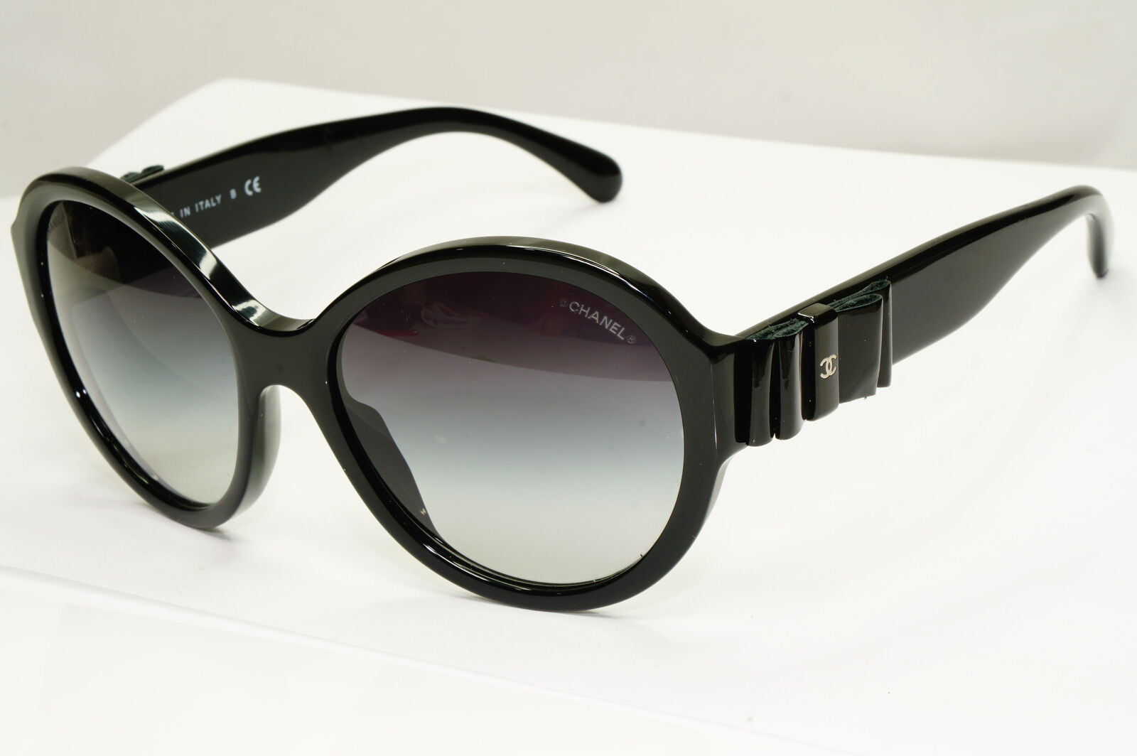 Chanel 2013 Sunglasses Leather Bow Black Square Gradient 5283-Q c.501/S6 221122