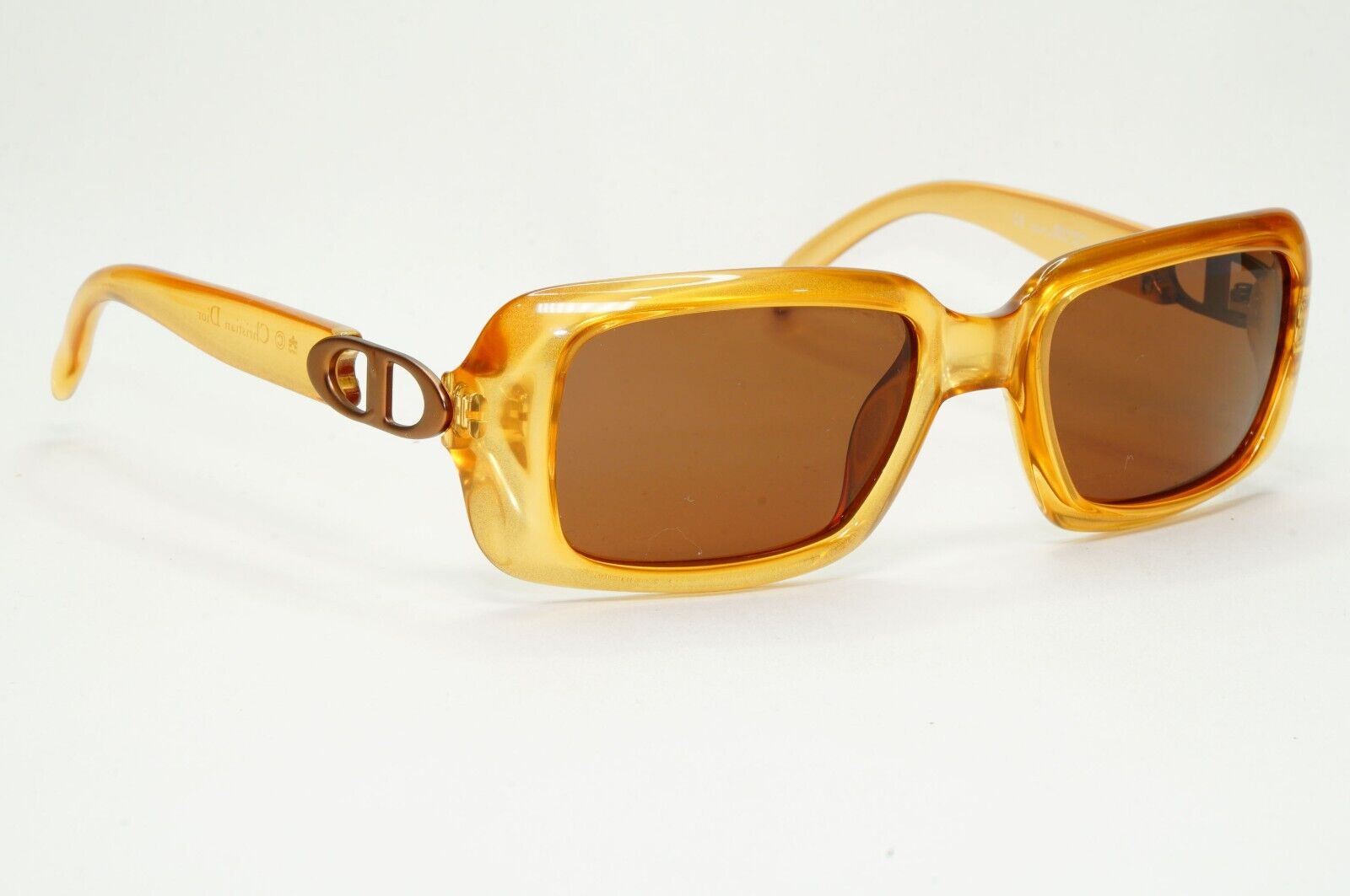 Dior Sunglasses 1999 Vintage Brown Honey Transparent Cour Carree 46P 51mm 151024