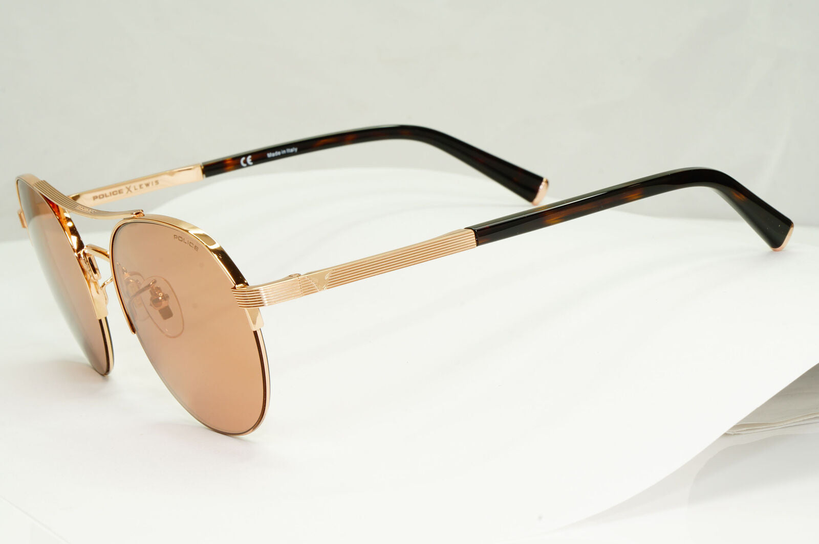 Police Lewis Hamilton F1 Sunglasses Gold Copper Mirror Round SPL A24 COL 8FCC