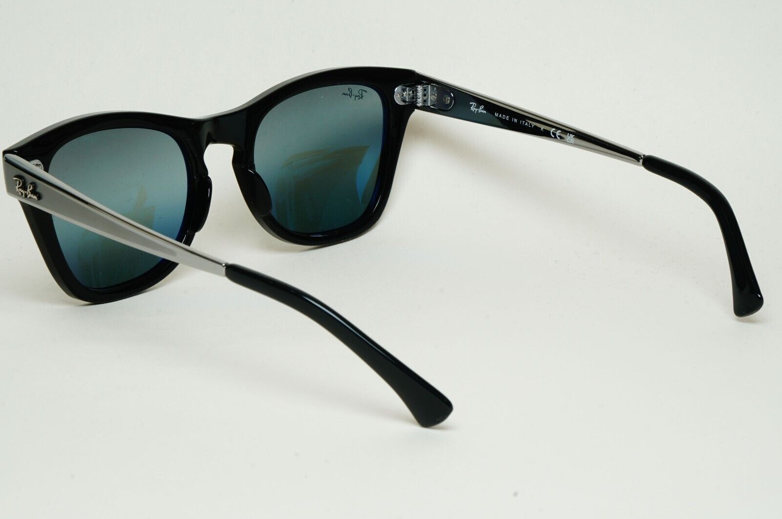 Ray-Ban Sunglasses Black Gunmetal Grey Mirrored RB 0707SM 901/G6 53mm