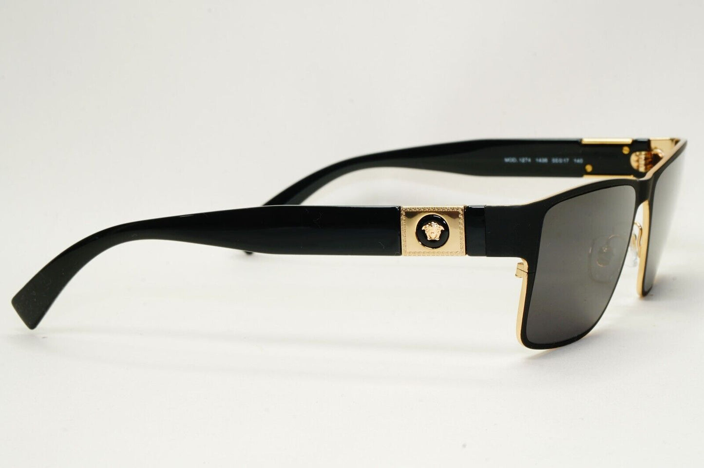 Versace Sunglasses Black Square Gold Medusa MOD VE 1274 1436 55mm