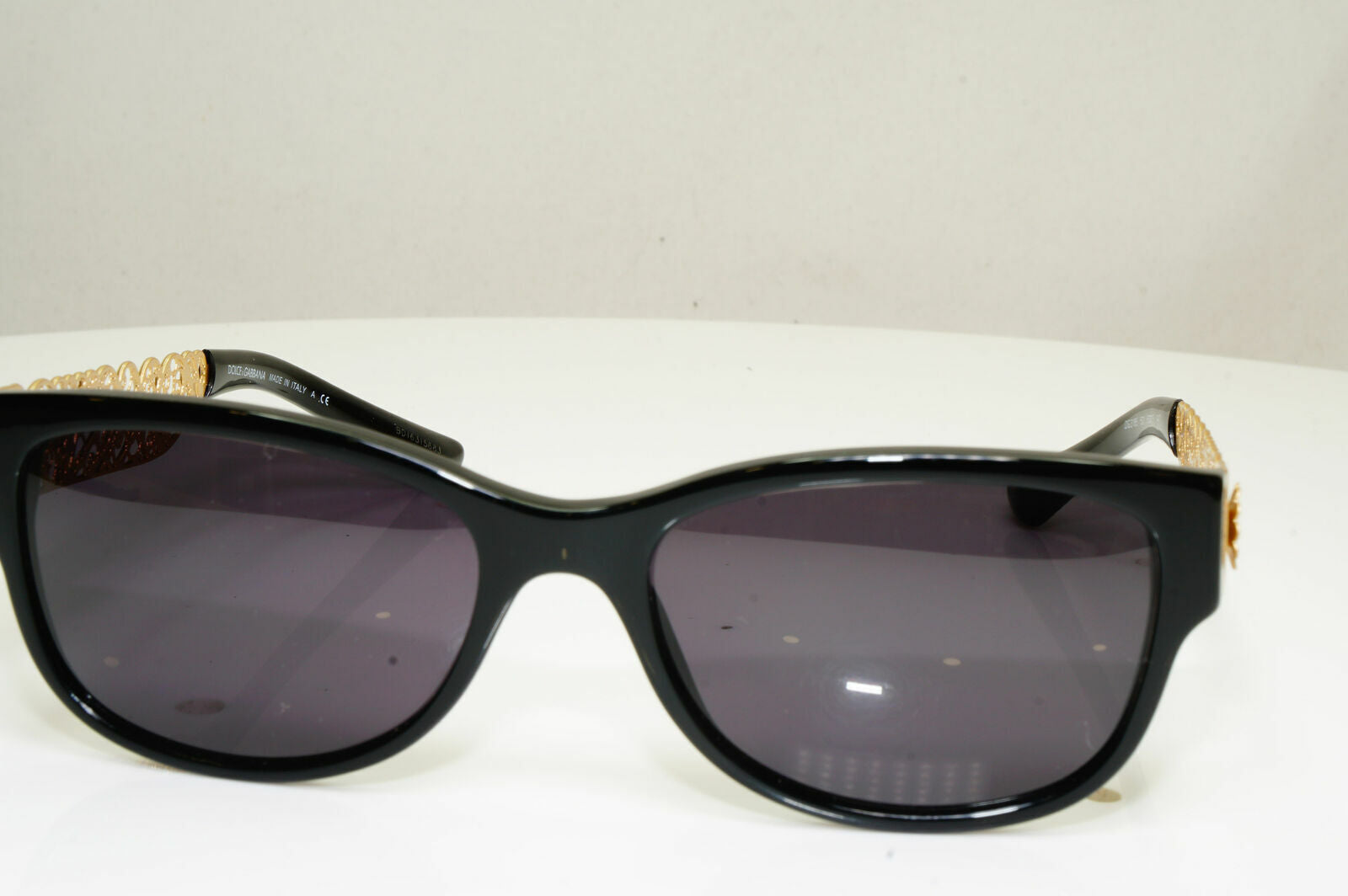 Authentic Dolce & Gabbana Gold Flowers Black Womens Sunglasses DG 3185 501 30209