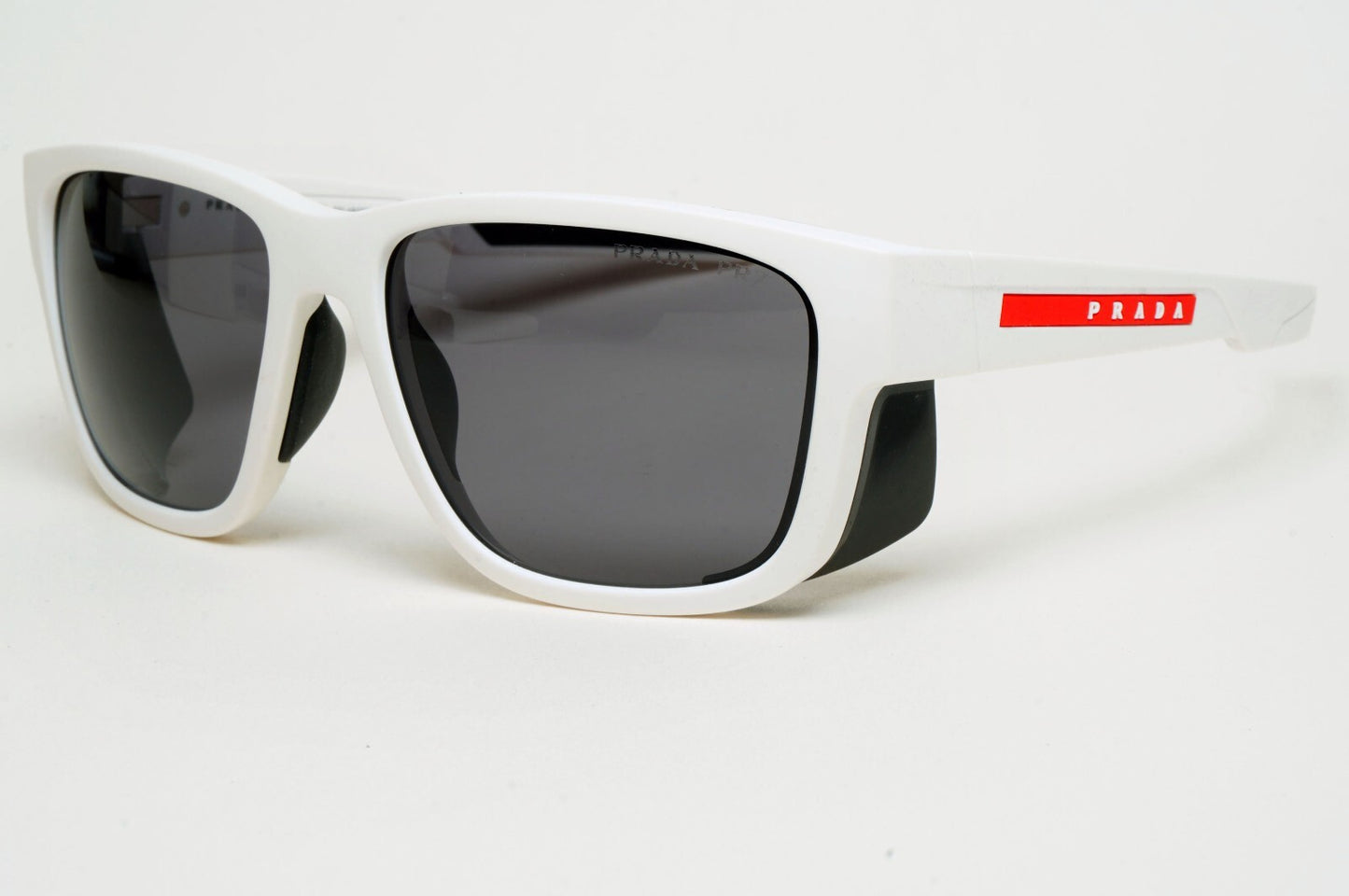 Prada Sunglasses Polarized White Wrap Side Shields PS07WS SPS 07W TWK-02G 200225