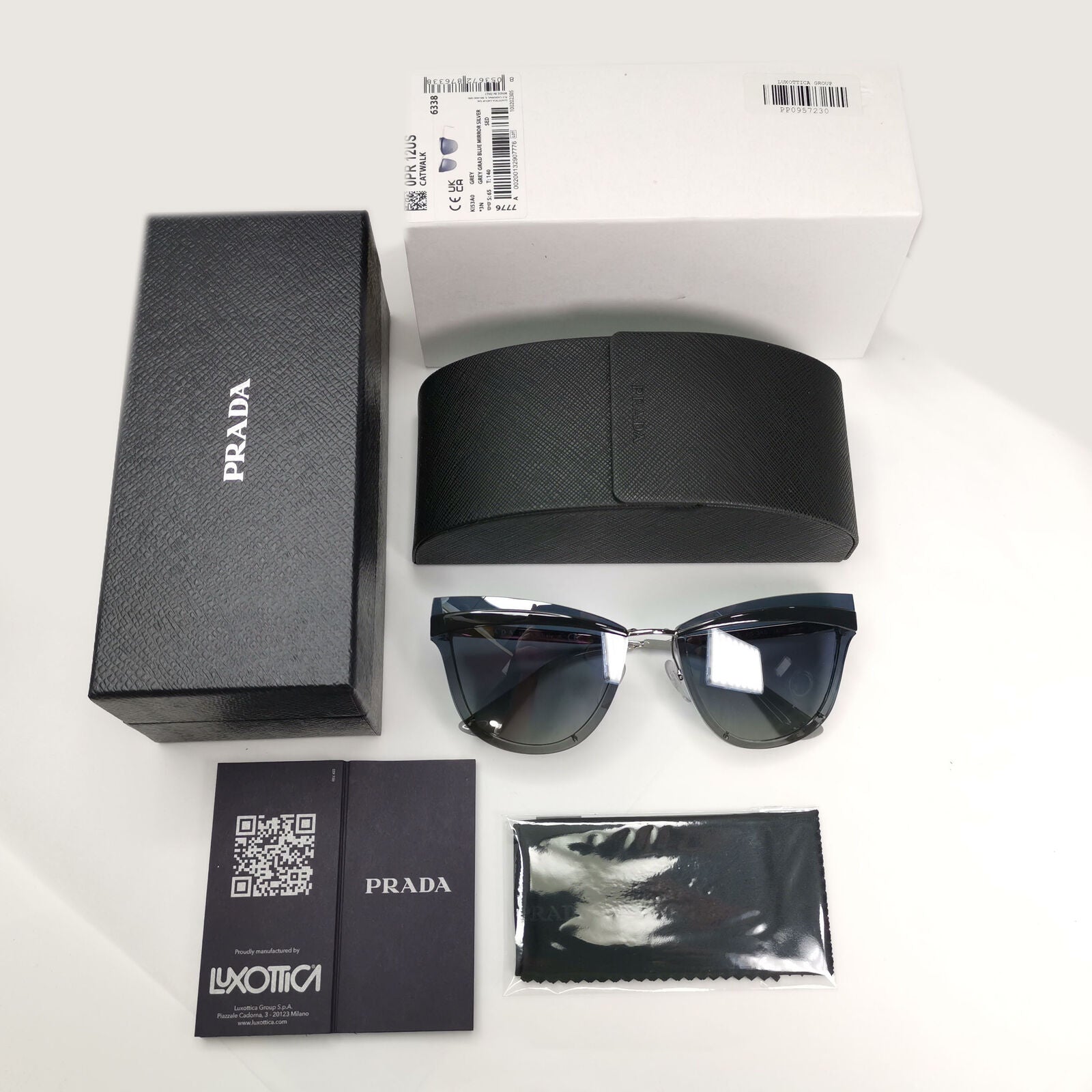 Prada Sunglasses Grey Blue Gradient Cinema Catwalk PR12US SPR 12U KI5-3A0