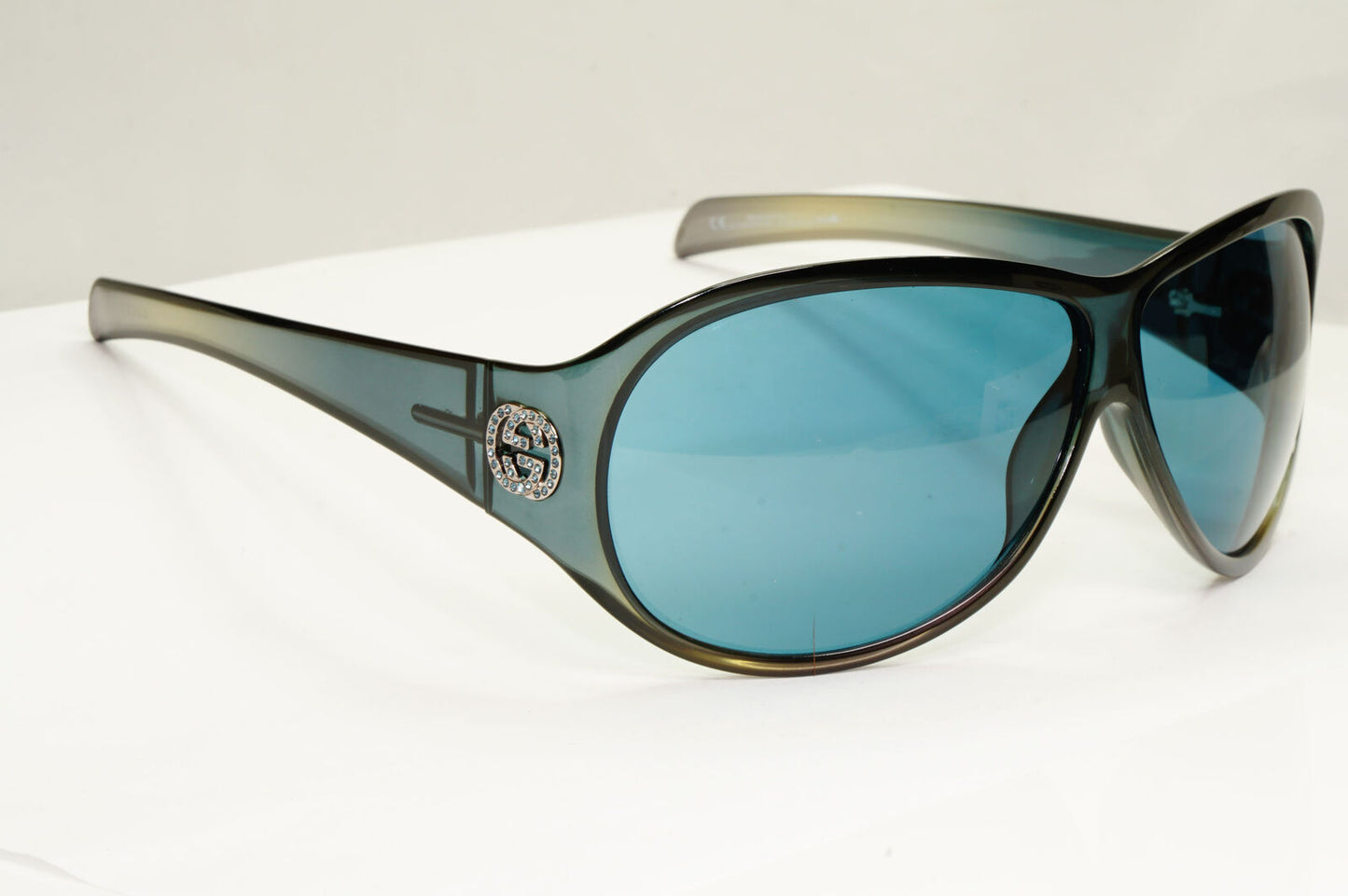 Gucci 2006 Vintage Sunglasses Blue Oversized Crystal GG 2536/STRASS LT6 071222