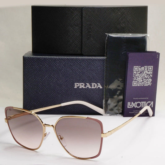 Prada Sunglasses Gold Square Metal Grey Pink Gradient PR60XS SPR 60X 07B-4K0