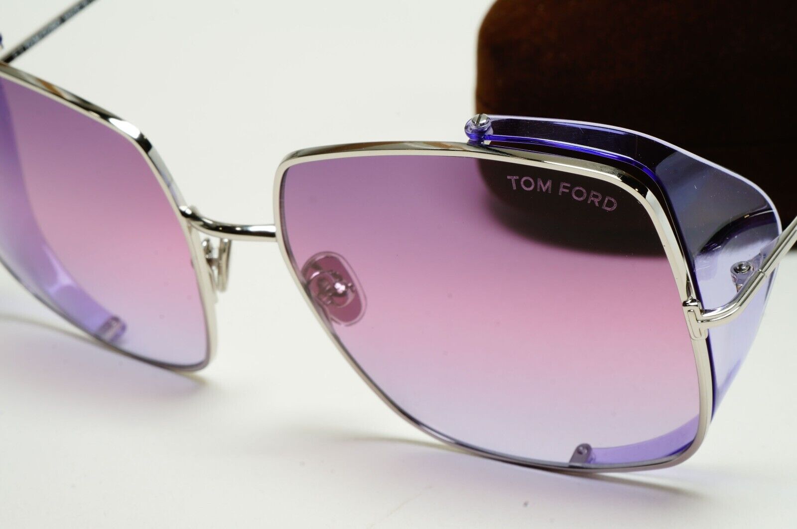 Tom Ford Sunglasses Toby-02 Pink Violet Silver Side Shields FT0901 TF 901 16Z