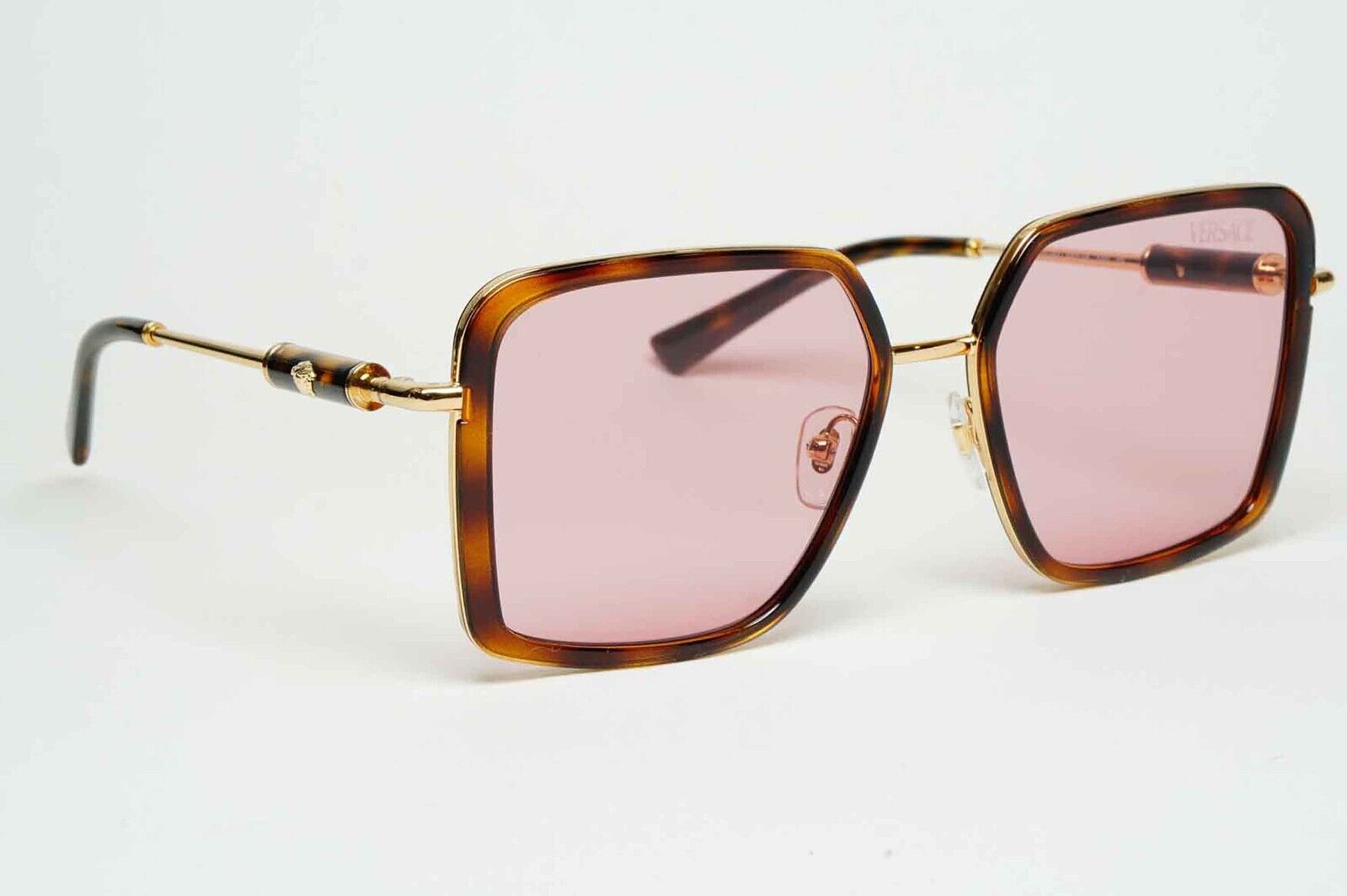 Versace Sunglasses Oversized Square Brown Gold Pink MOD VE 2261 1002/84 56mm