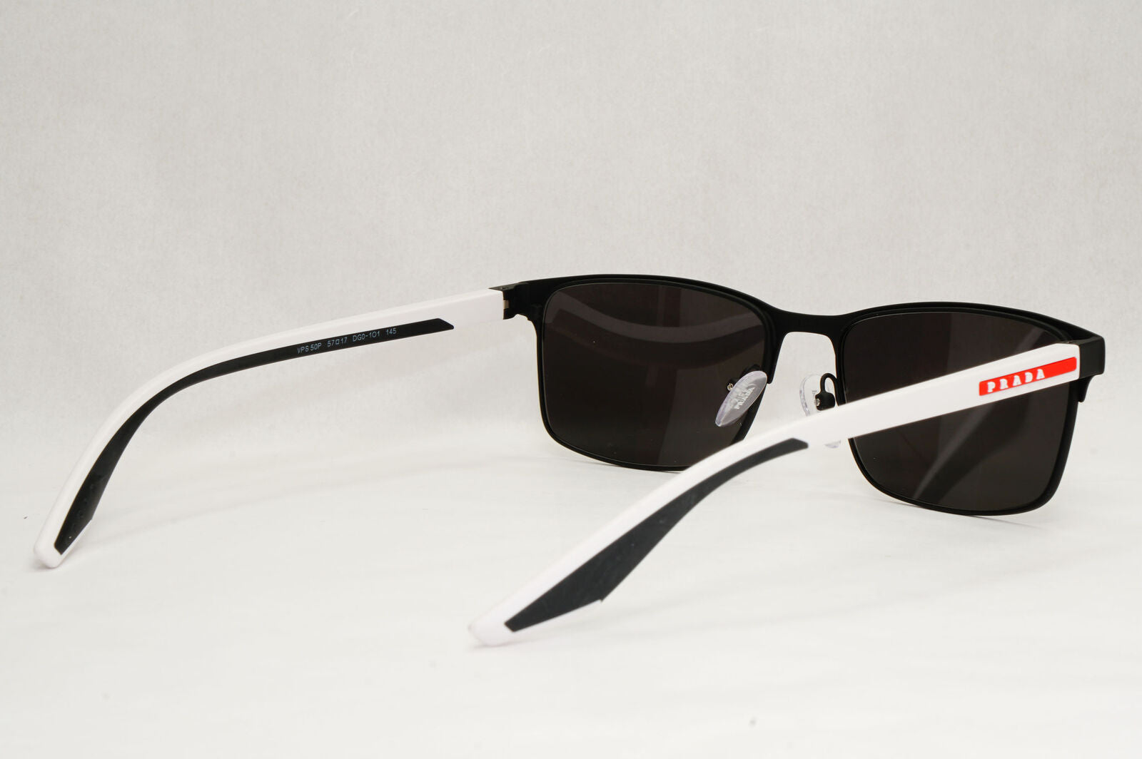 Prada Sunglasses Black White Red Linea Rossa Square PS50PV VPS 50P DG0-1O1 57mm