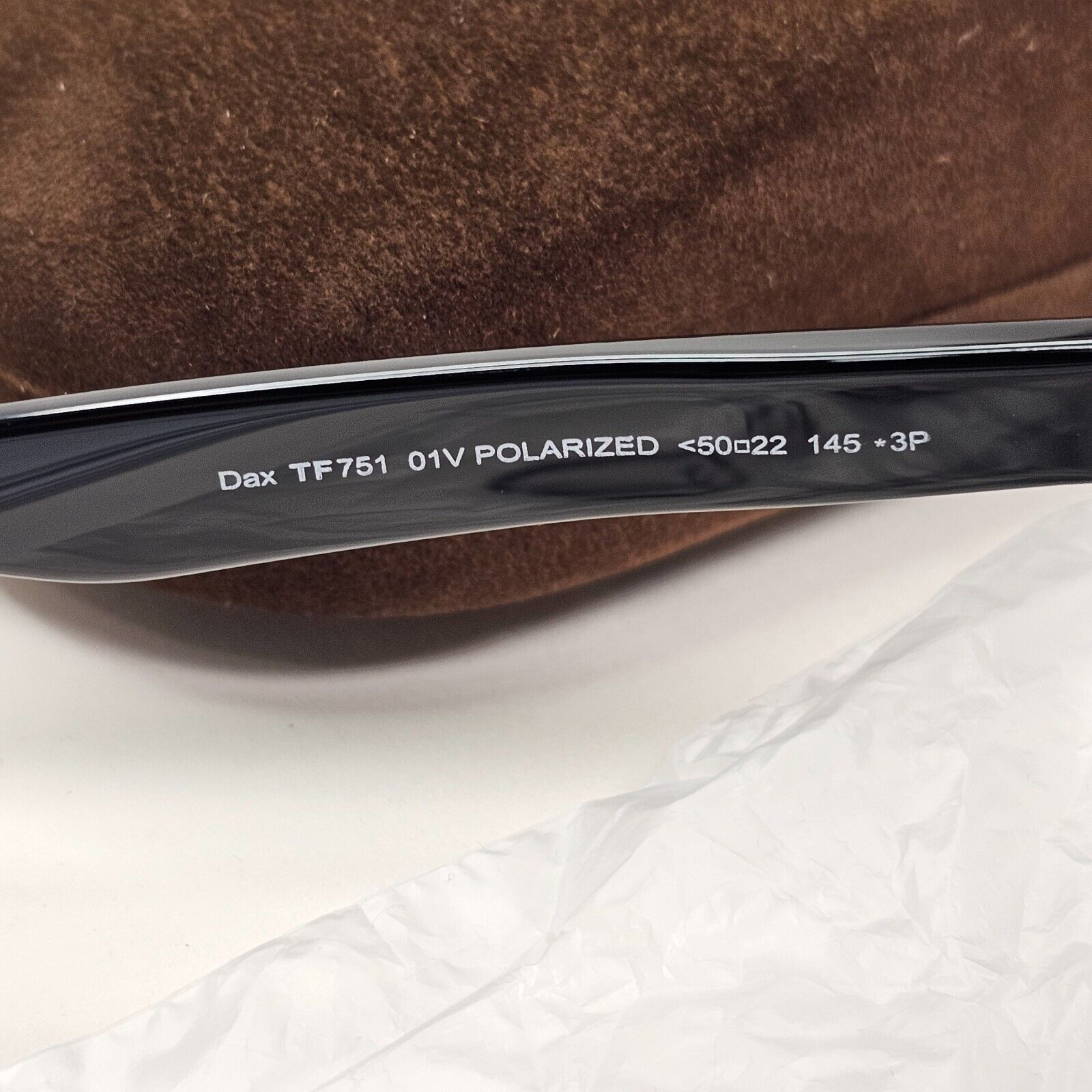 Tom Ford Sunglasses Dax Polarized Black Glossy Square Blue FT0751 TF 751 01V