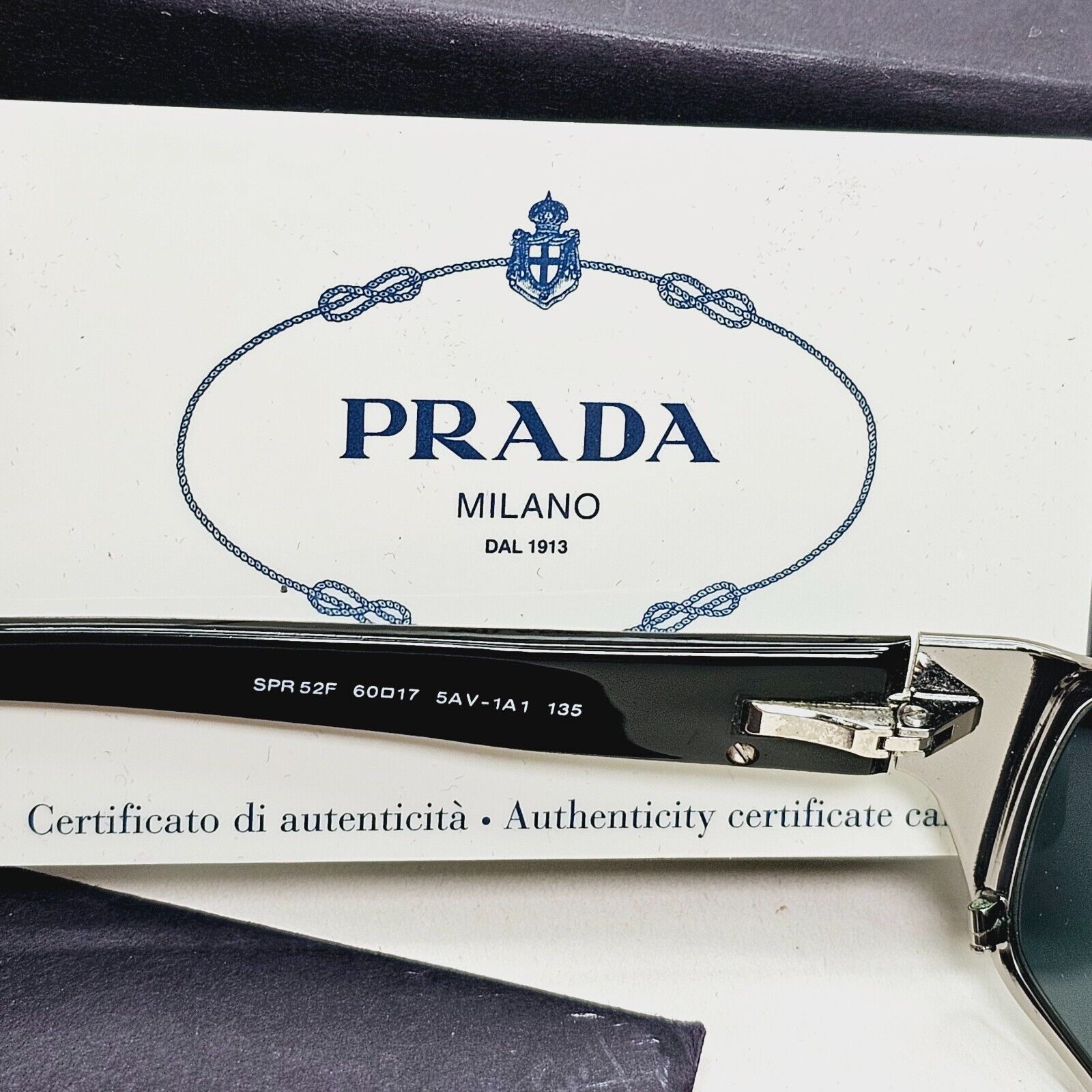 Prada Sunglasses 2006 Vintage Black Gunmetal Grey PR52FS SPR 52F 5AV-1A1 311024