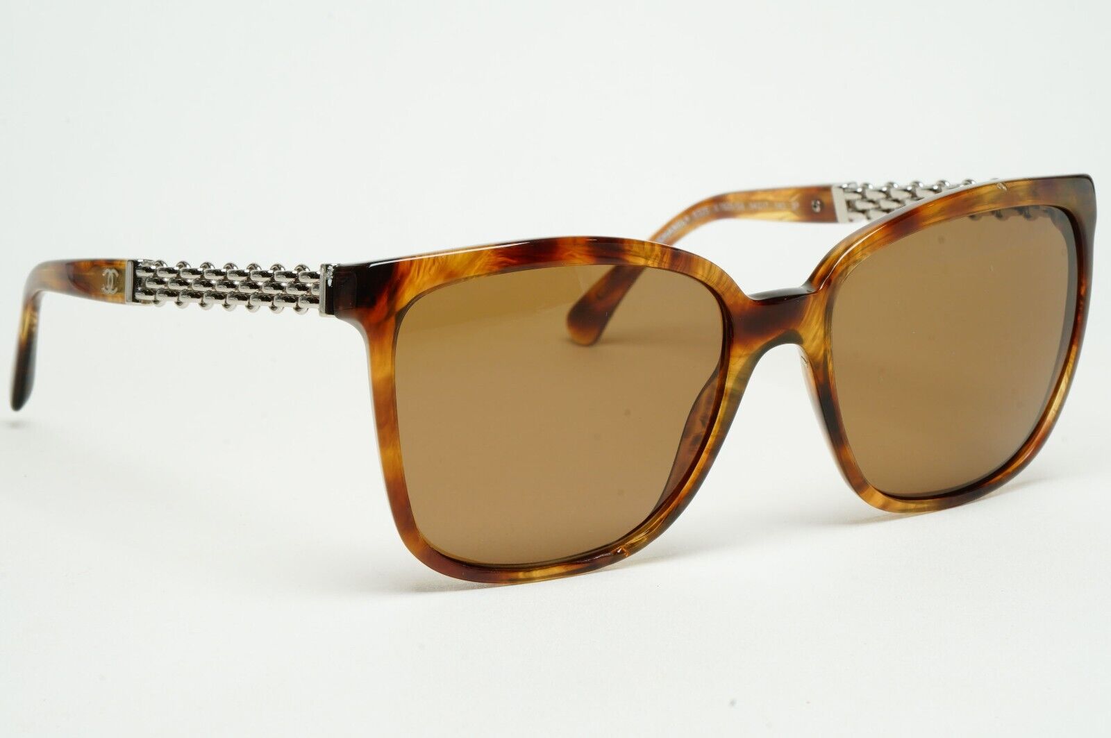 Chanel Sunglasses Chain Brown Tortoise Silver Square 5325 c.1525 54mm 261124
