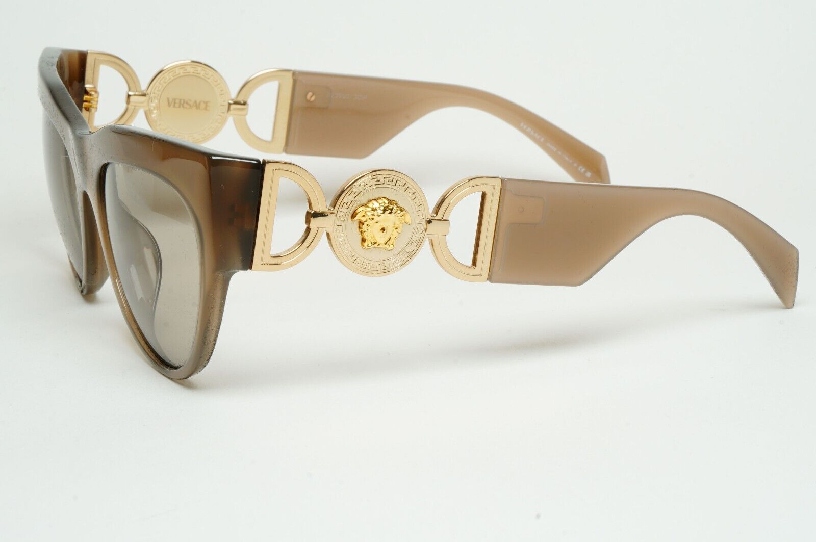 Versace Sunglasses Brown Gold Medusa Grey Square MOD VE 4440-U 5407/3 56mm