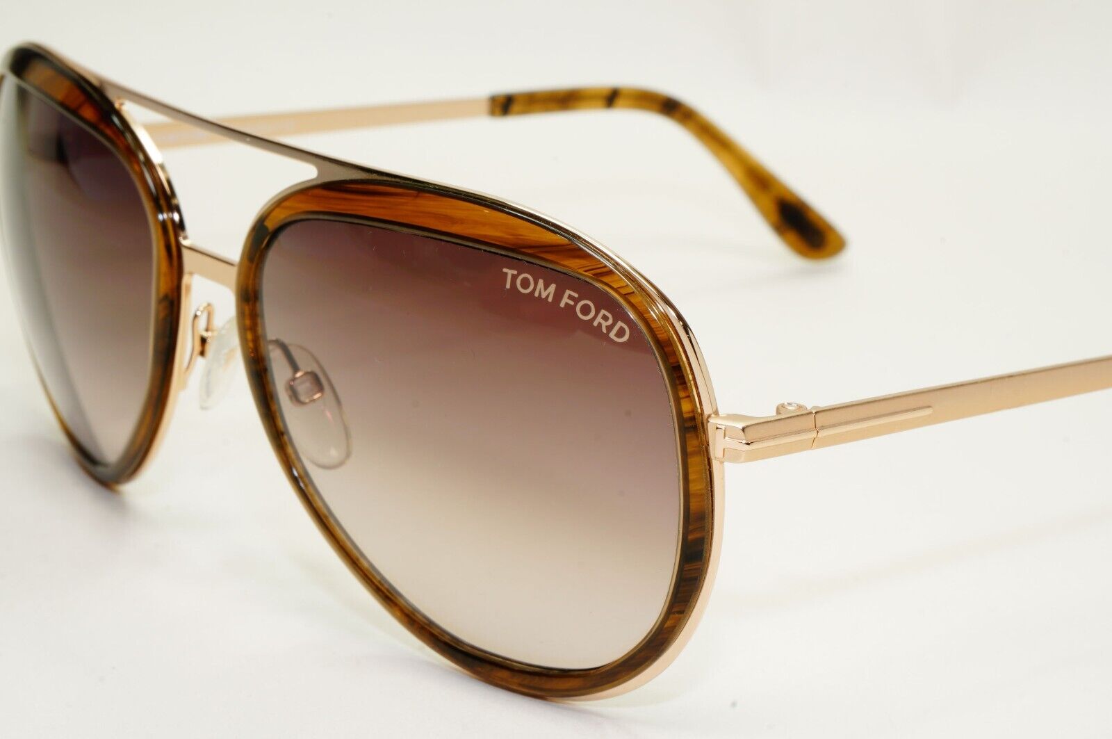 Tom Ford Sunglasses Andy Gold Brown Gradient Pilot FT0468 TF 468 41K 58mm