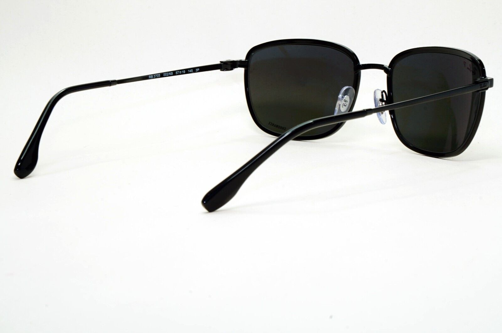 Ray-Ban Sunglasses Polarized Chromance Black Metal Wrap RB 3705 002/K8 57mm