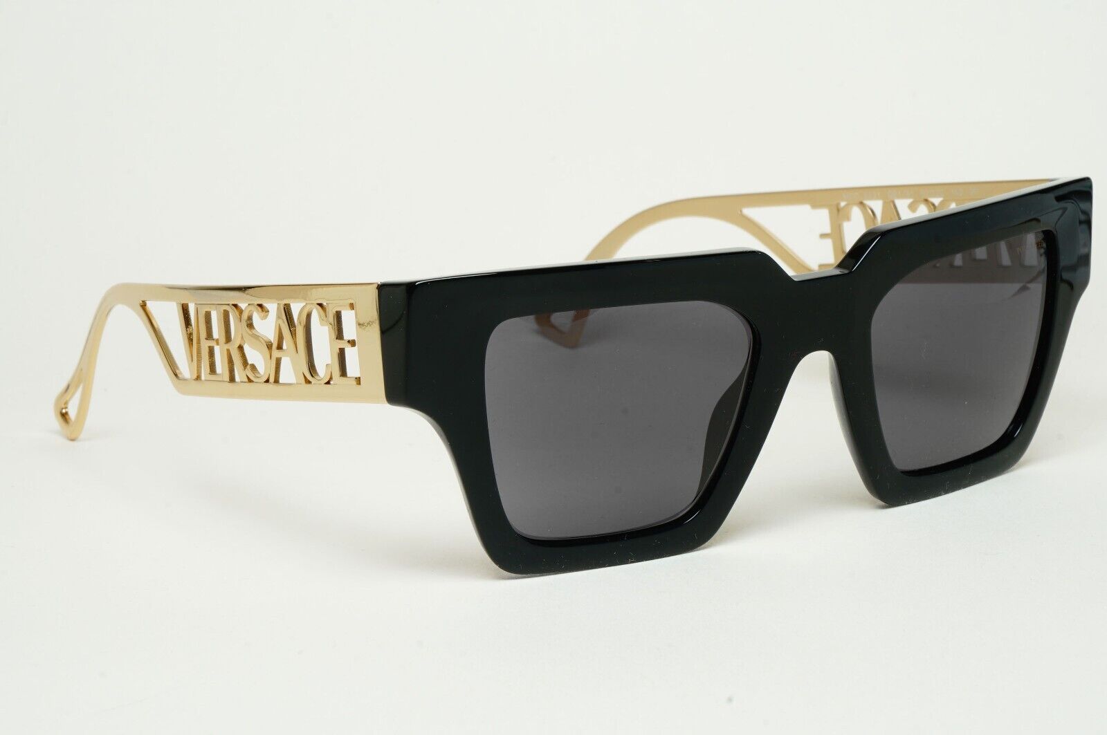 Versace Sunglasses Polarized Black Gold Square Grey MOD VE 4431 GB1/81 50mm