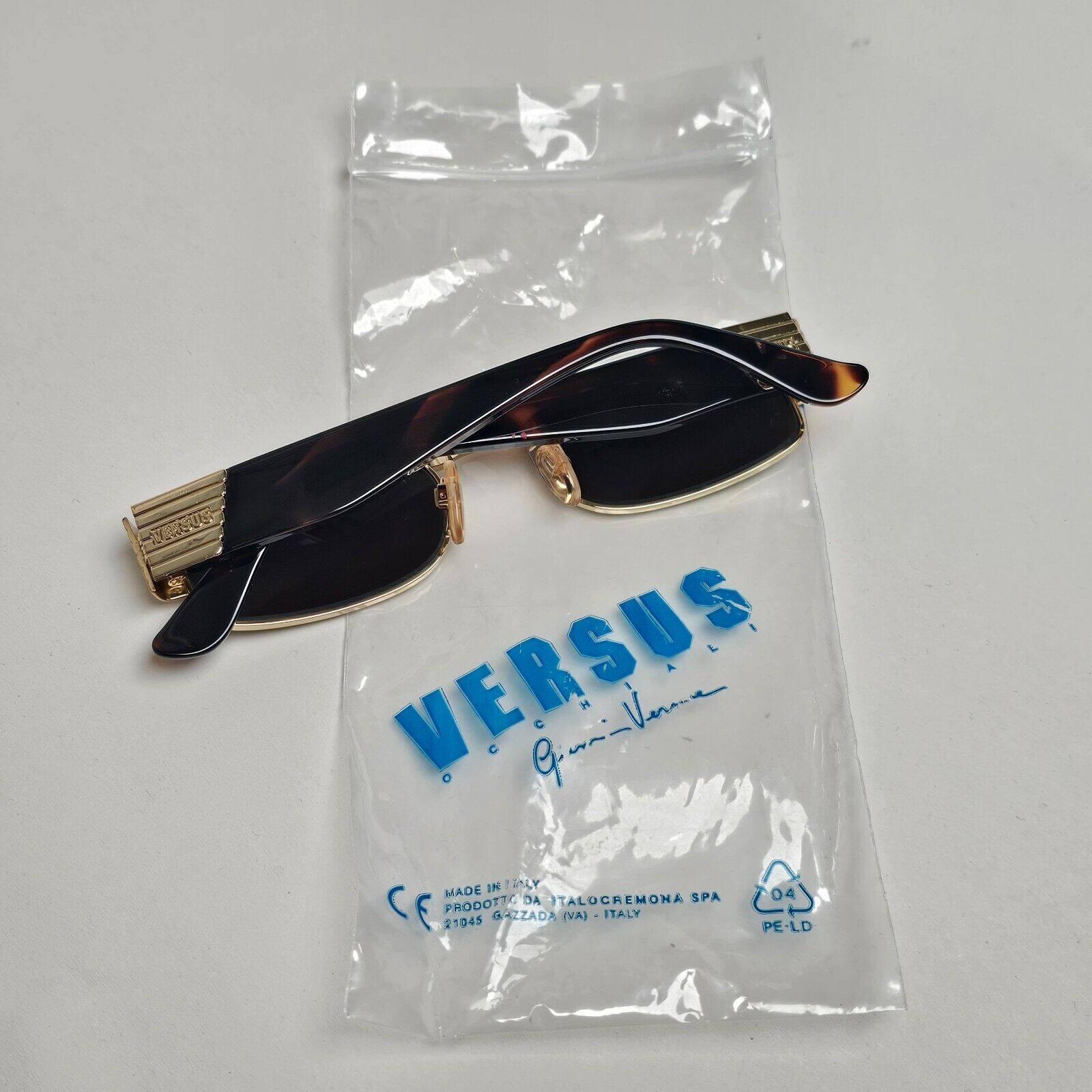 Versus Sunglasses 1996 by Gianni Versace Vintage Gold Brown MOD F11 COL 030