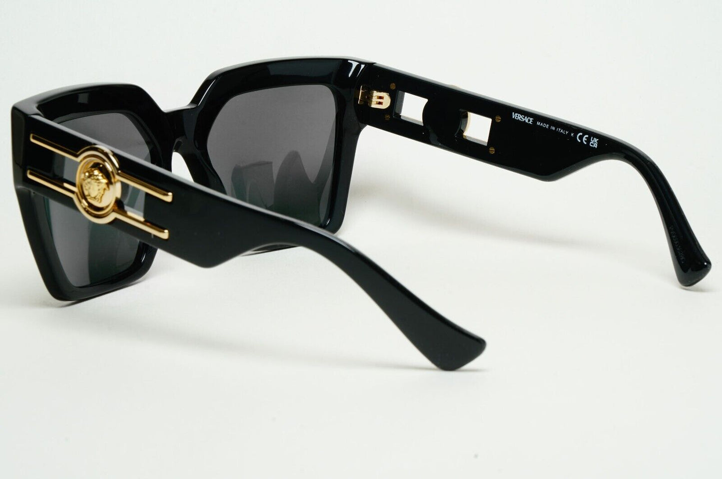 Versace Sunglasses Black Square Butterfly Grey Gold Medusa MOD VE 4458 GB1/87