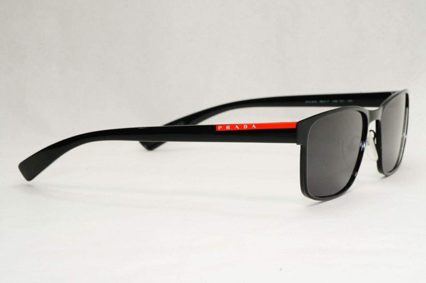 Prada Sunglasses Black Rectangle Square Metal Rim PS50GV VPS 50G 1AB-1O1 55mm