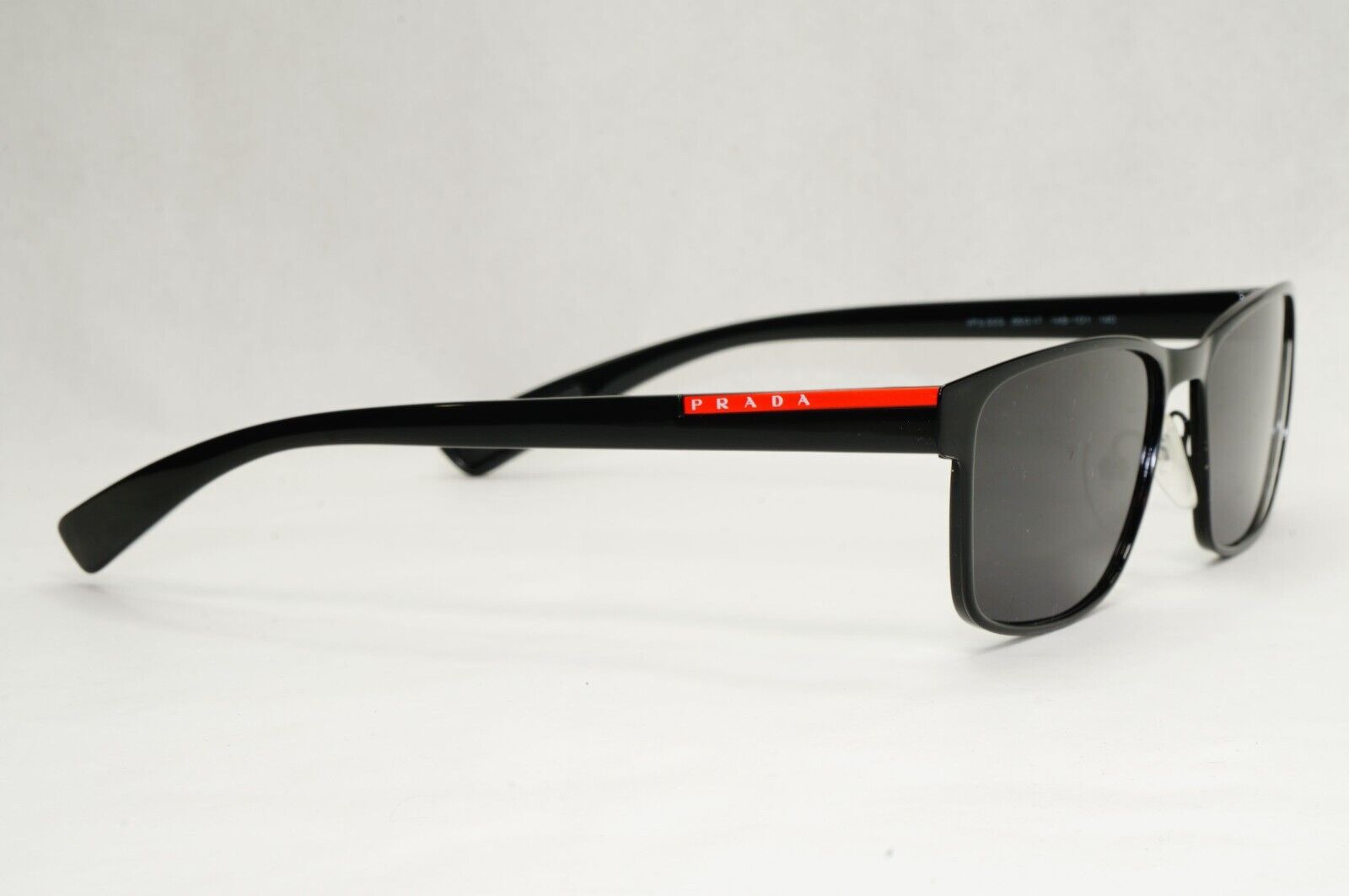 Prada Sunglasses Black Rectangle Square Metal Rim PS50GV VPS 50G 1AB-1O1 55mm