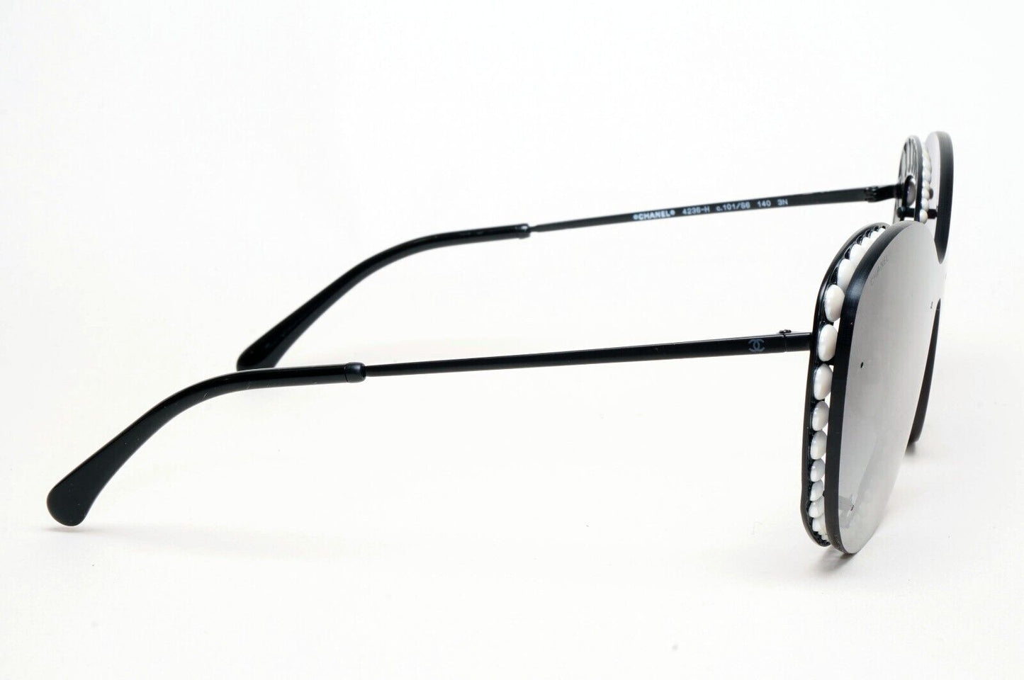 Chanel Sunglasses Pearl Black Grey Smoke Shield Visor 4236-H c.101/S6 261124