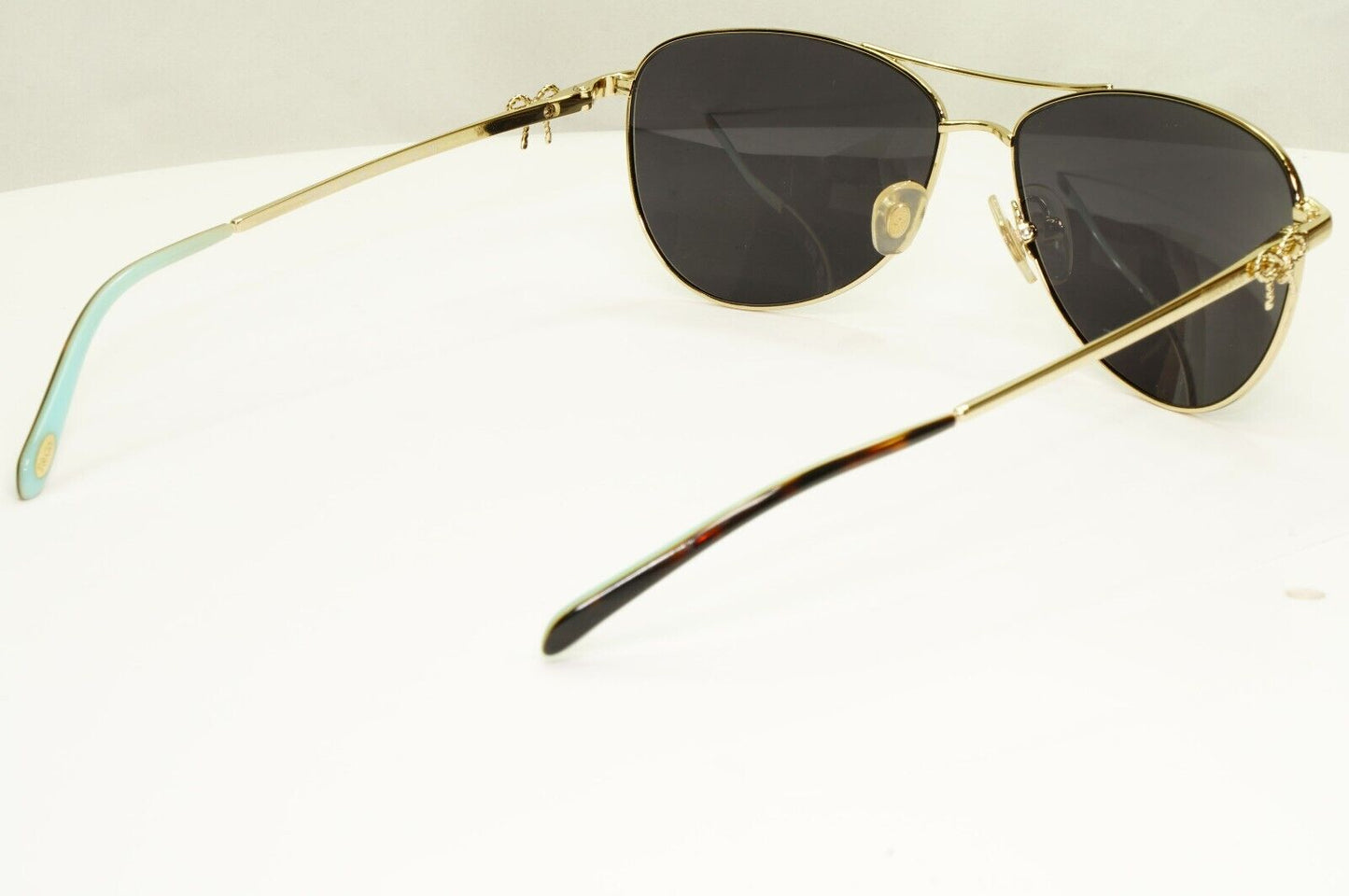 Tiffany & Co Gold Bow Rope Sunglasses Pilot Black Ribbons TF 3044 6021/64 30928A