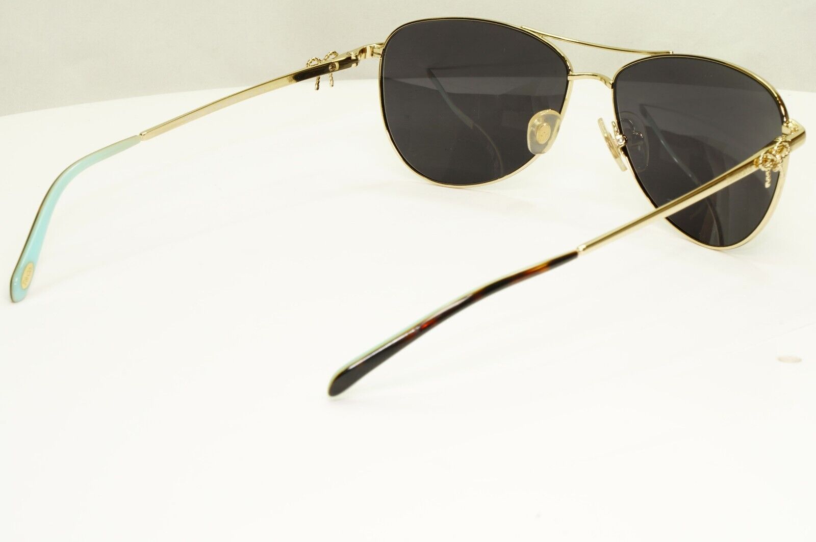 Tiffany & Co Gold Bow Rope Sunglasses Pilot Black Ribbons TF 3044 6021/64 30928A