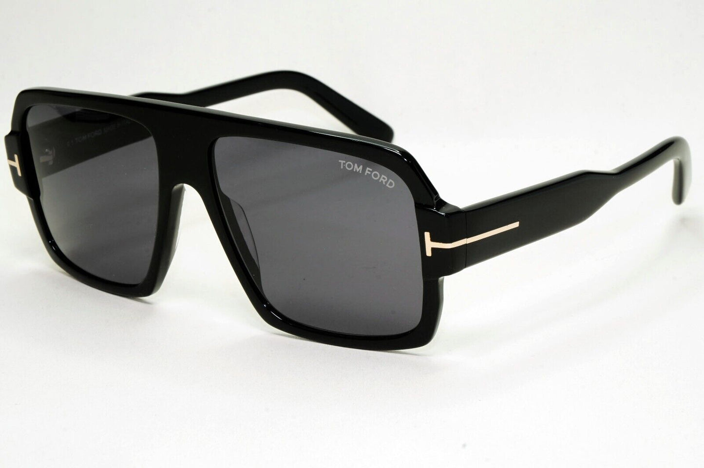 Tom Ford Sunglasses Camden Black Glossy Square Navigator TF 933 FT0933 01A 58mm