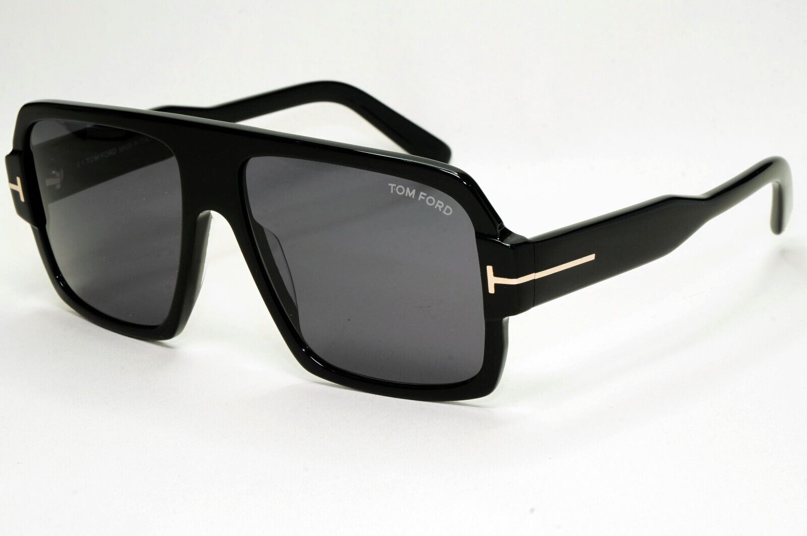 Tom Ford Sunglasses Camden Black Glossy Square Navigator TF 933 FT0933 01A 58mm