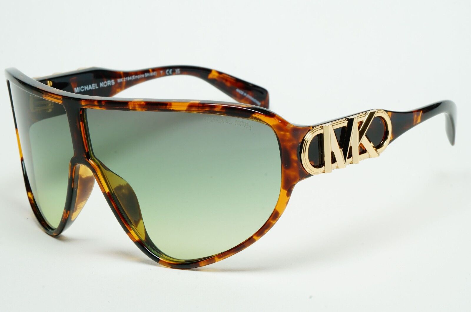 Michael Kors Sunglasses Brown Tortoise Green Shield MK 2194 Empire Shield 30060N