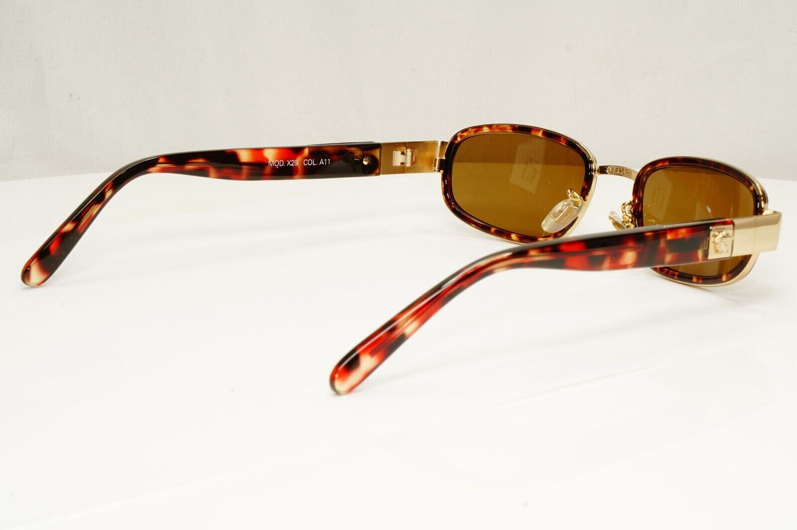 Gianni Versace 1996 Vintage Brown Gold Medusa Metal Sunglasses MOD X29 COL A11