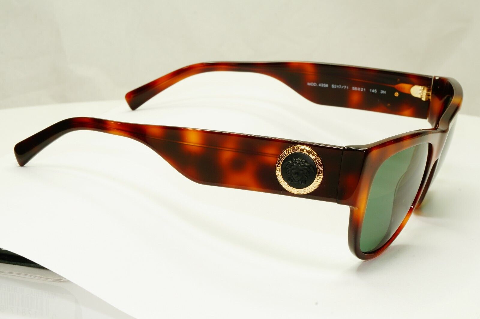 Versace Sunglasses Gold Medusa Tortoiseshell Brown Green Square 4359 5217/71