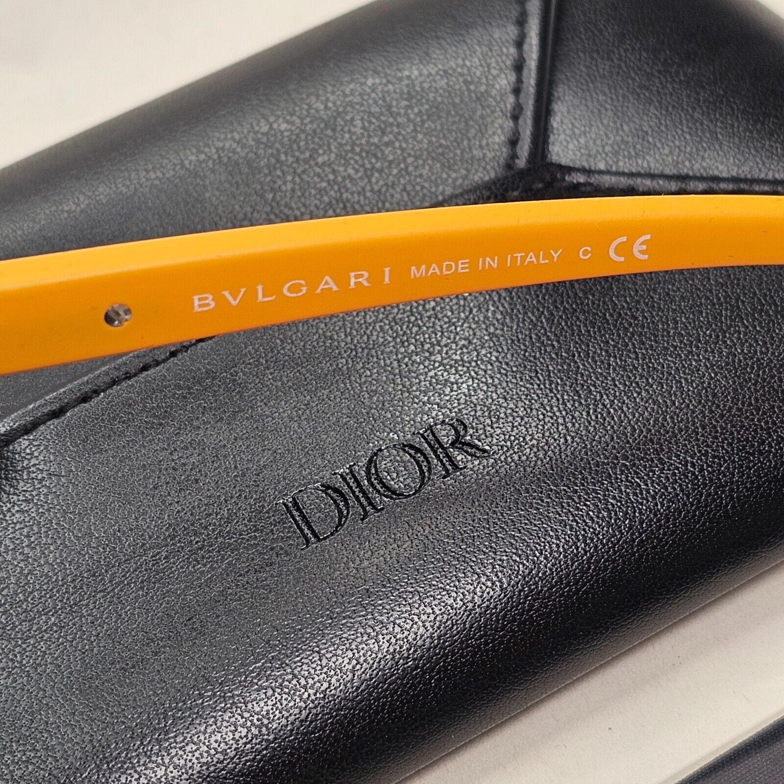 Bvlgari Sunglasses Rubber Black Yellow Grey Square BV 7020 1008/87 56mm 081024