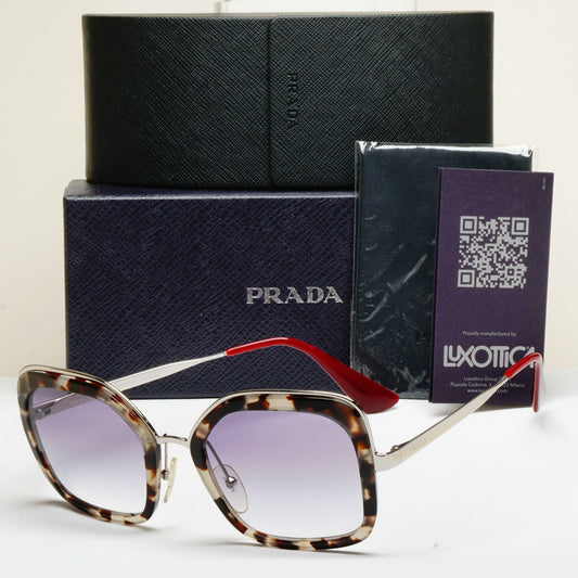 Prada Sunglasses Silver Brown Tortoise Grey Pale Violet PR57US SPR 57U UAO-409