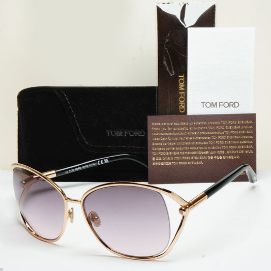 Tom Ford Sunglasses Marta Gold Black Grey Gradient FT1091 TF 1091 28B 62mm