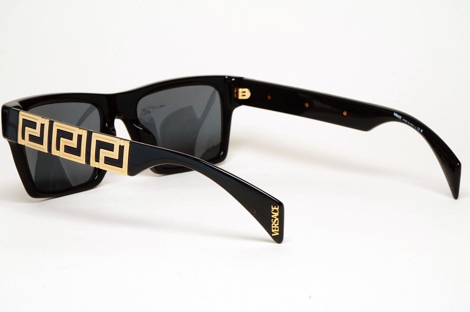 Versace Sunglasses Black Gold Meander Square Grey MOD VE 4445-F GB1/87 54mm